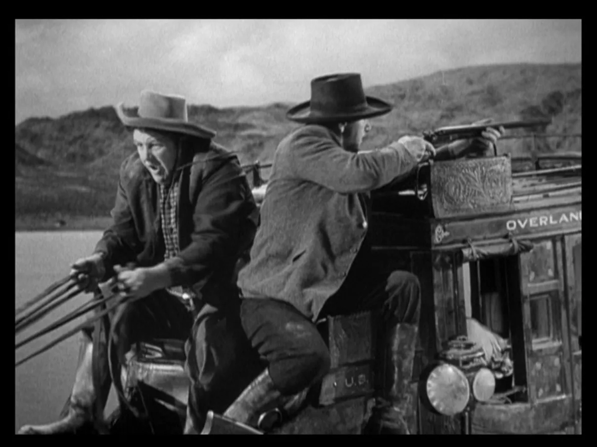 George Bancroft and Andy Devine in Stagecoach (1939)