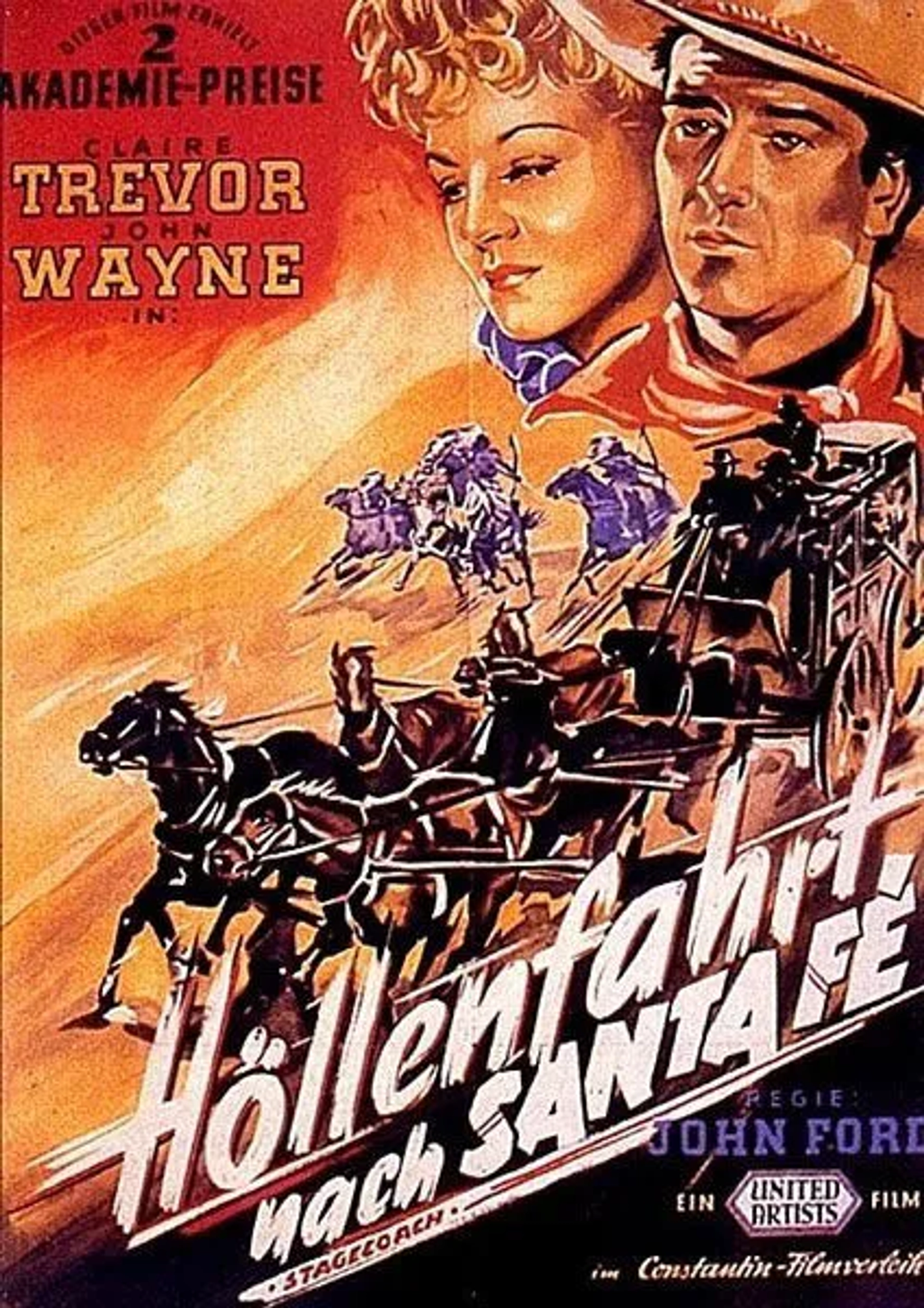 John Wayne and Claire Trevor in Stagecoach (1939)