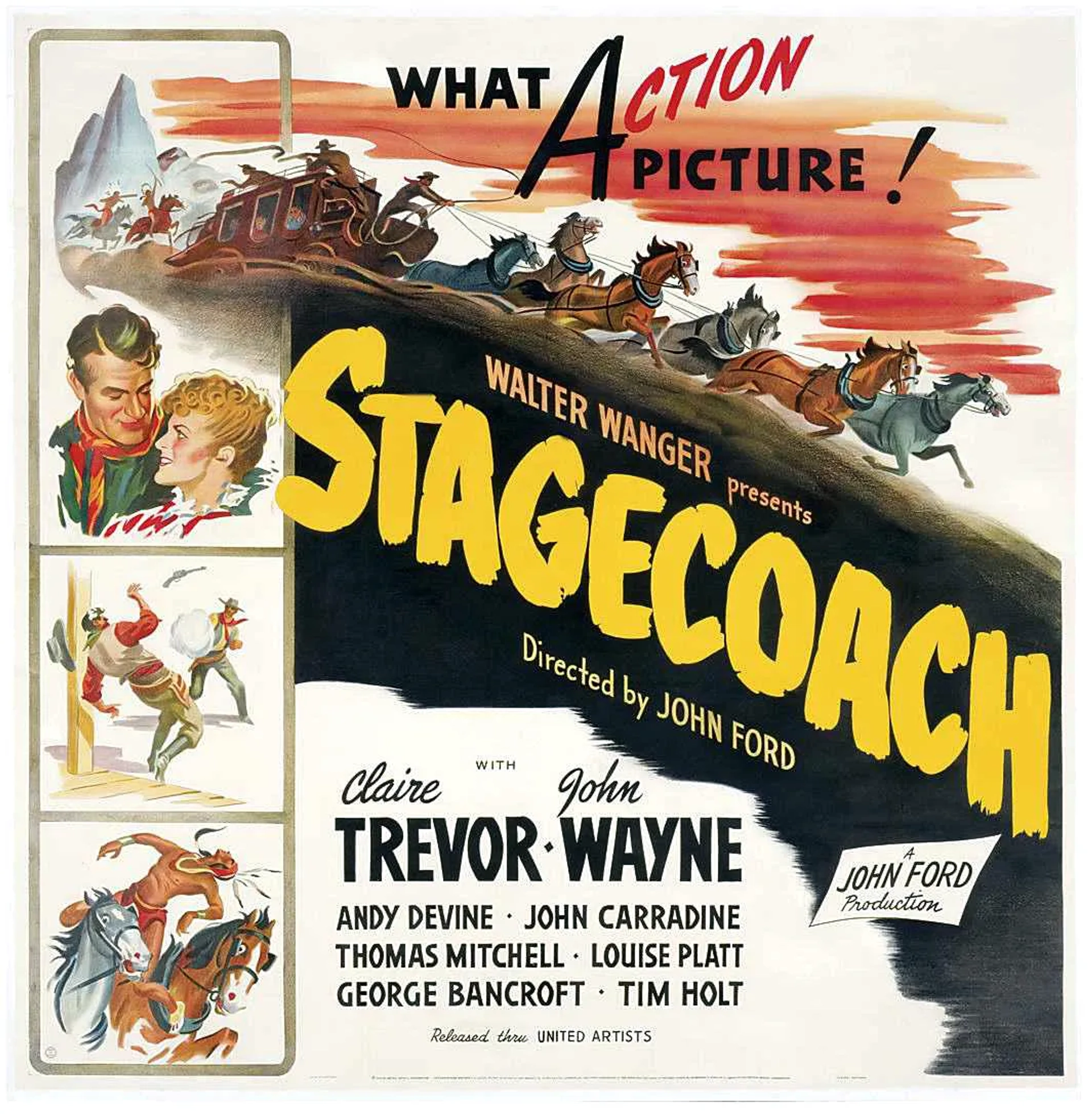 John Wayne and Claire Trevor in Stagecoach (1939)