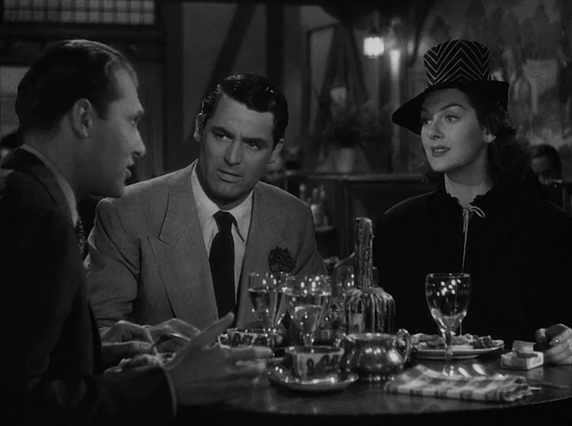 Cary Grant, Ralph Bellamy, and Rosalind Russell in His Girl Friday (1940)