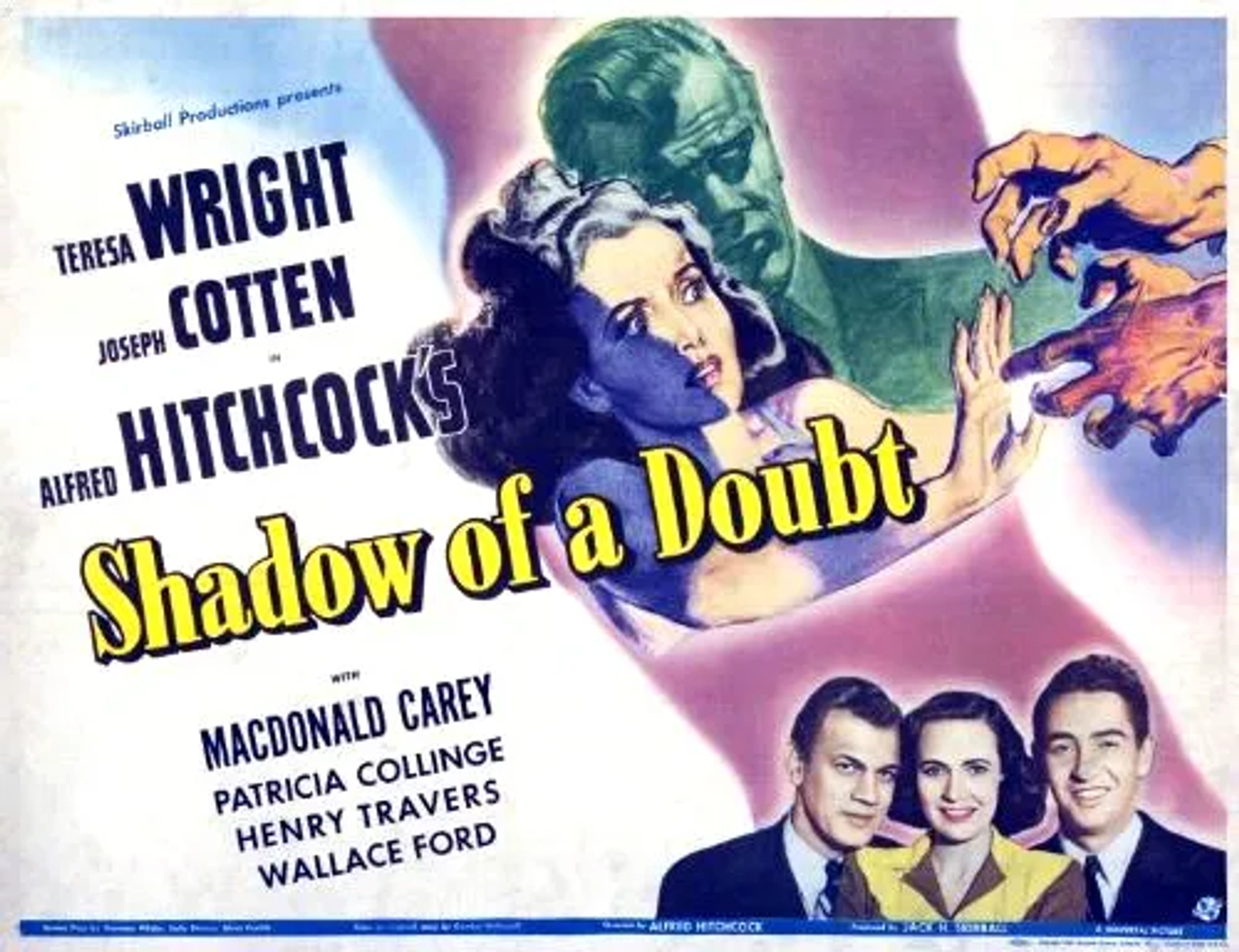 Joseph Cotten, Macdonald Carey, and Teresa Wright in Shadow of a Doubt (1943)