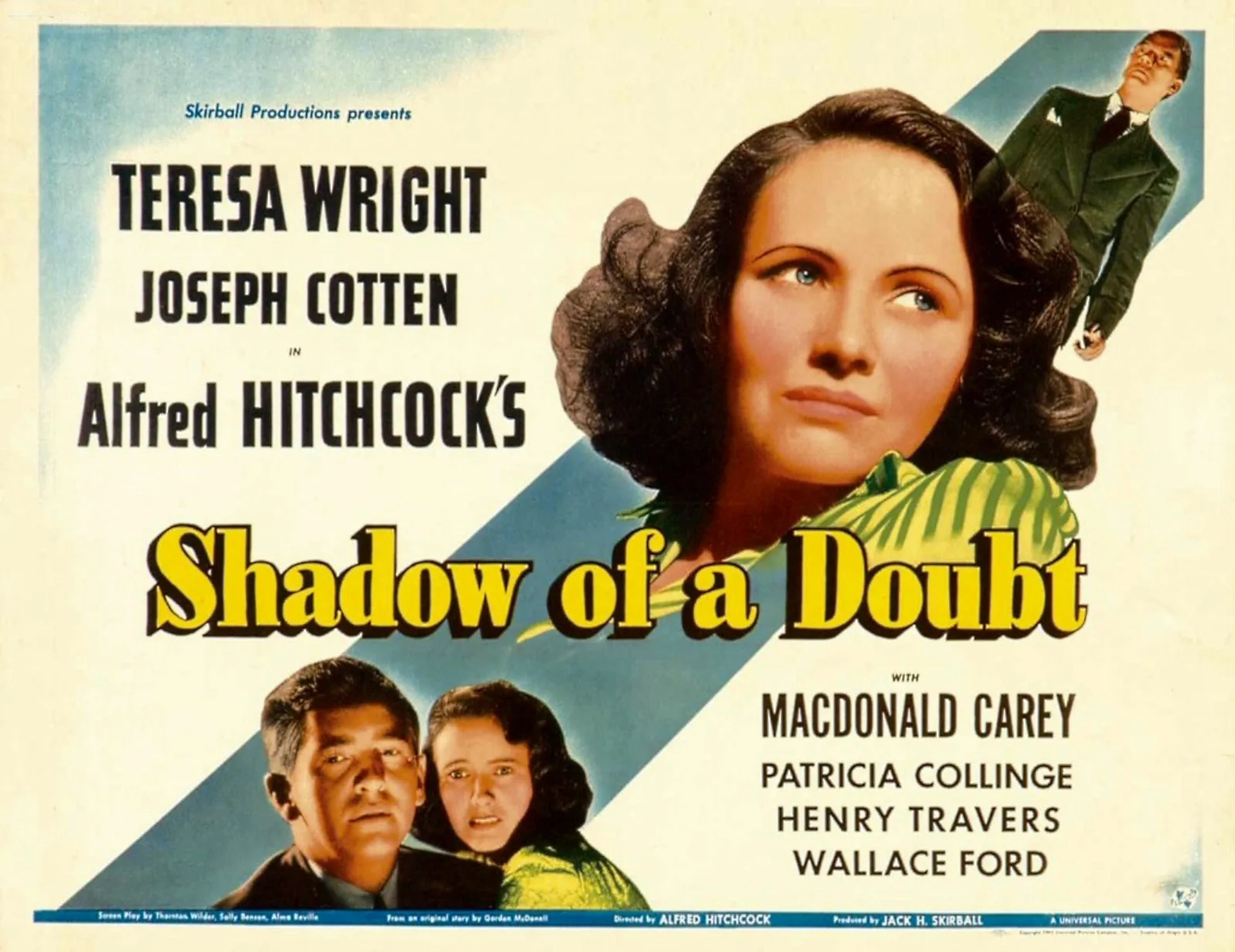 Joseph Cotten, Macdonald Carey, and Teresa Wright in Shadow of a Doubt (1943)