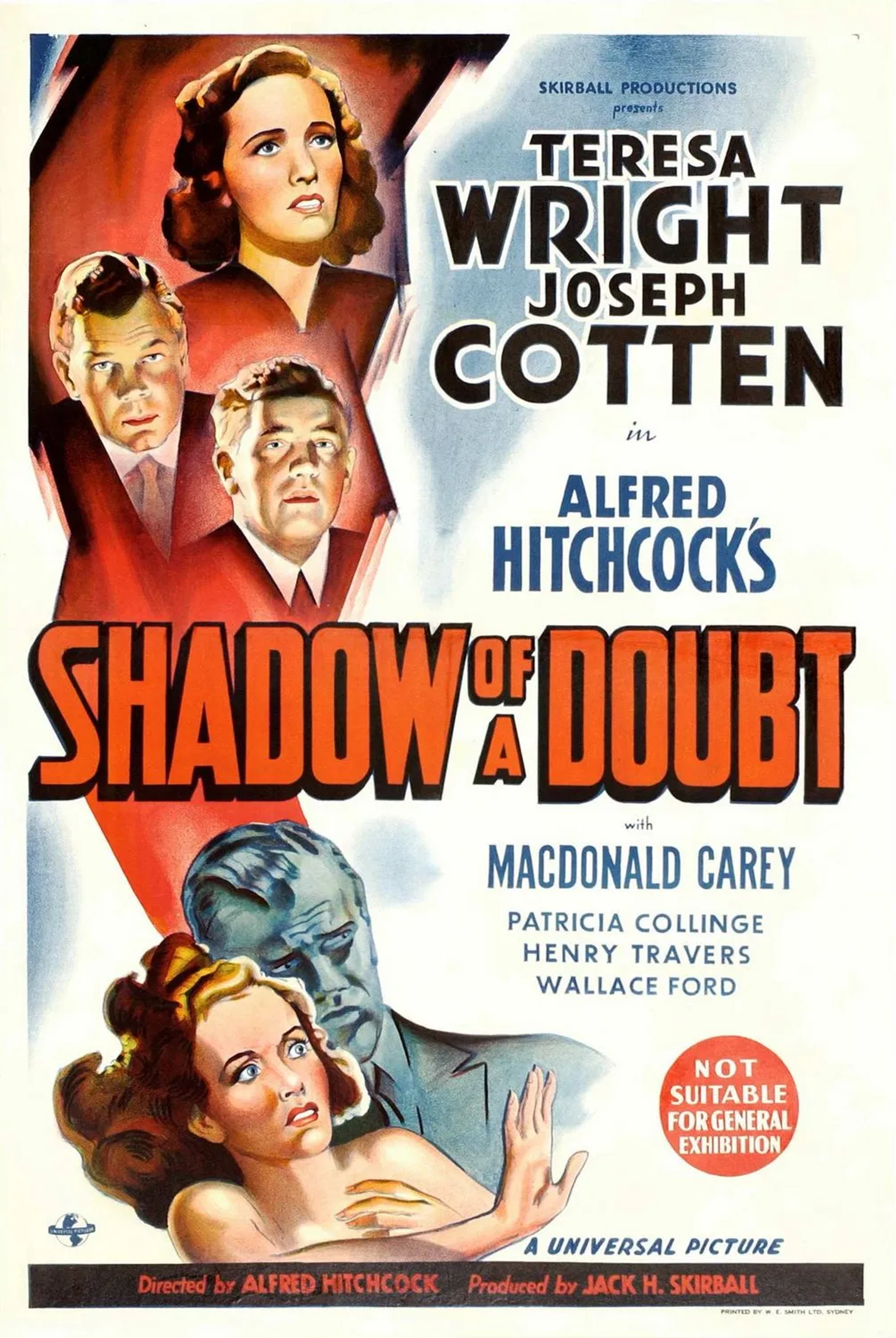 Joseph Cotten, Macdonald Carey, and Teresa Wright in Shadow of a Doubt (1943)