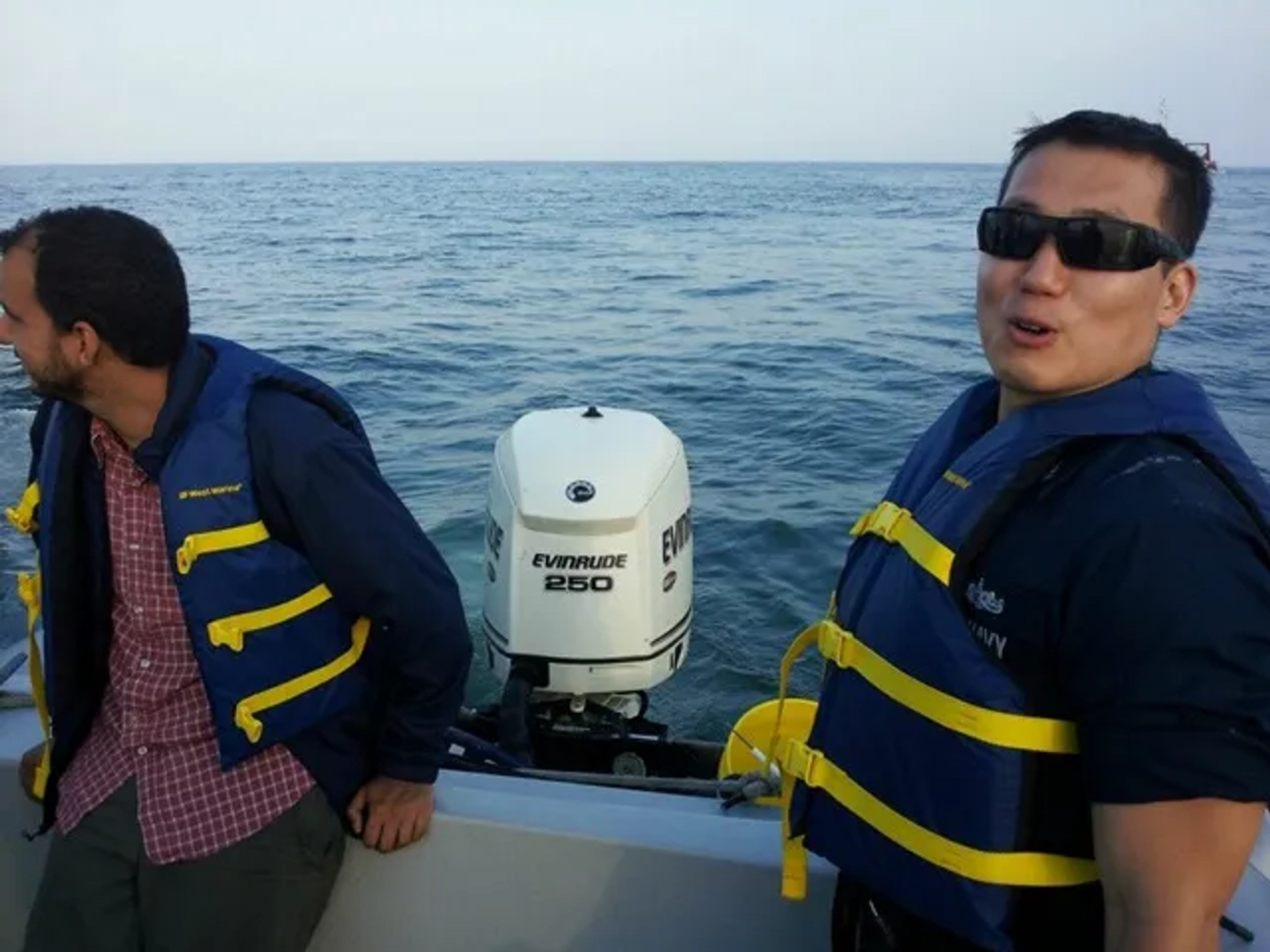 BTS of CAPTAIN PHILLIPS: After a long day at sea, we head back to shore on one of the hired boats. If I recall correctly, we were about 16 miles off of the coast that day. That's Omar Berdouni on the left.