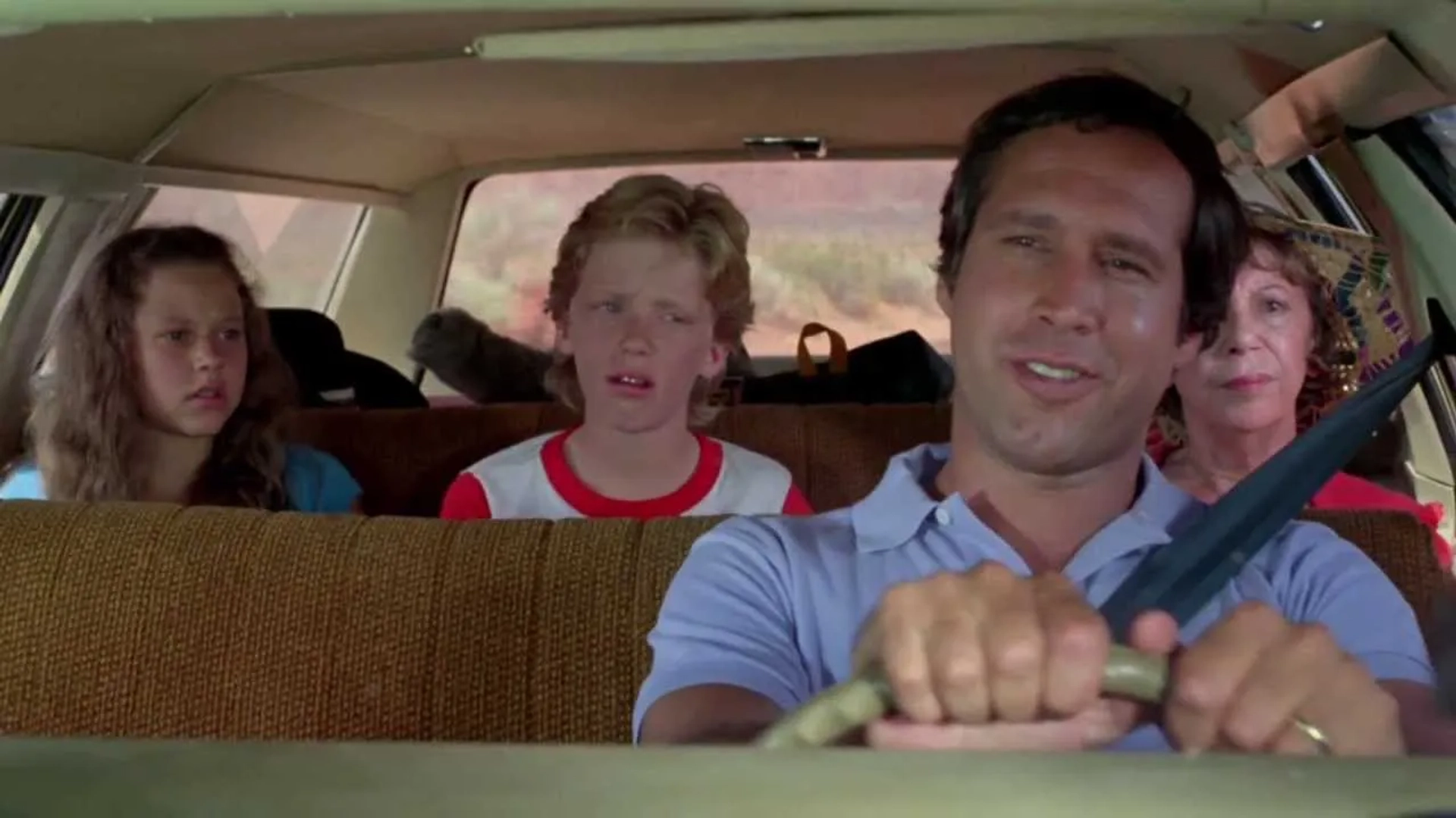 Chevy Chase, Anthony Michael Hall, Dana Barron, and Imogene Coca in Vacation (1983)