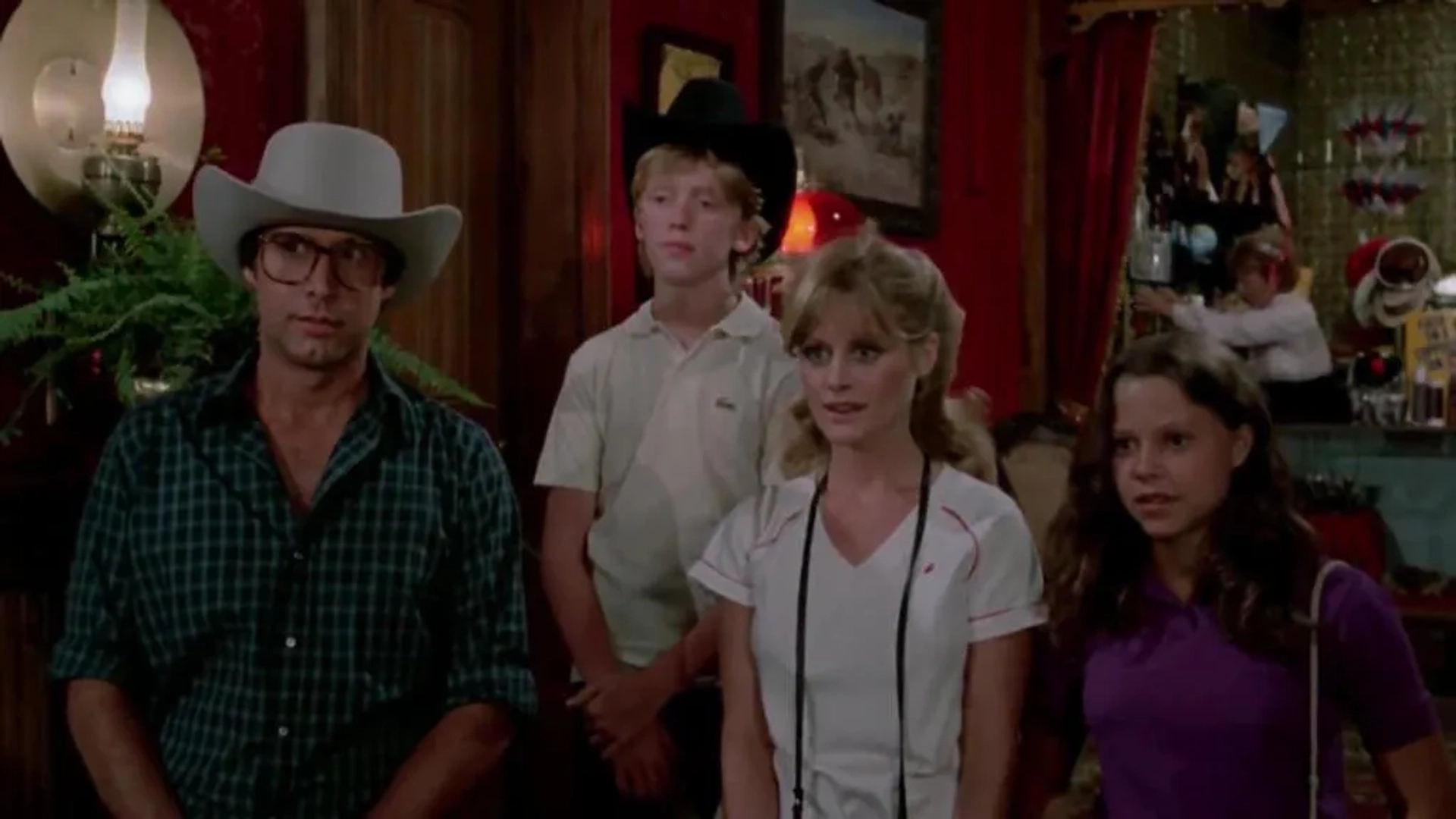 Chevy Chase, Beverly D'Angelo, Anthony Michael Hall, and Dana Barron in Vacation (1983)