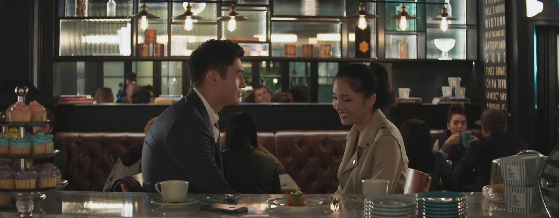 Constance Wu and Henry Golding in Crazy Rich Asians (2018)