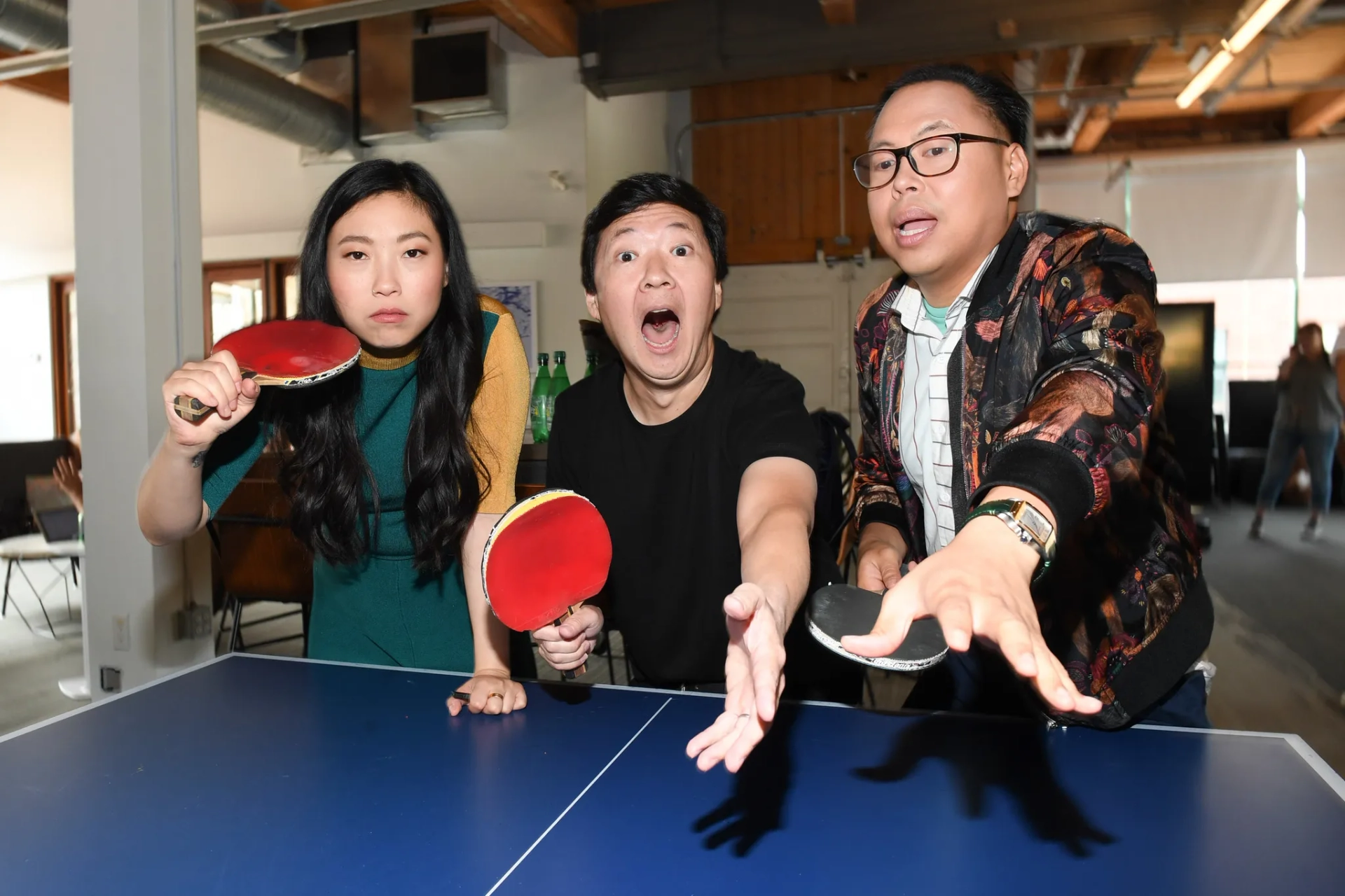 Ken Jeong, Nico Santos, and Awkwafina at an event for Crazy Rich Asians (2018)