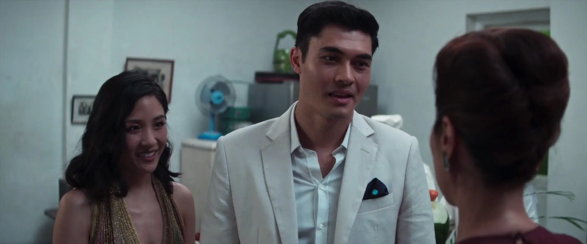 Michelle Yeoh, Constance Wu, and Henry Golding in Crazy Rich Asians (2018)