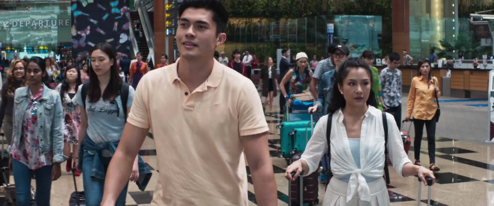 Constance Wu and Henry Golding in Crazy Rich Asians (2018)