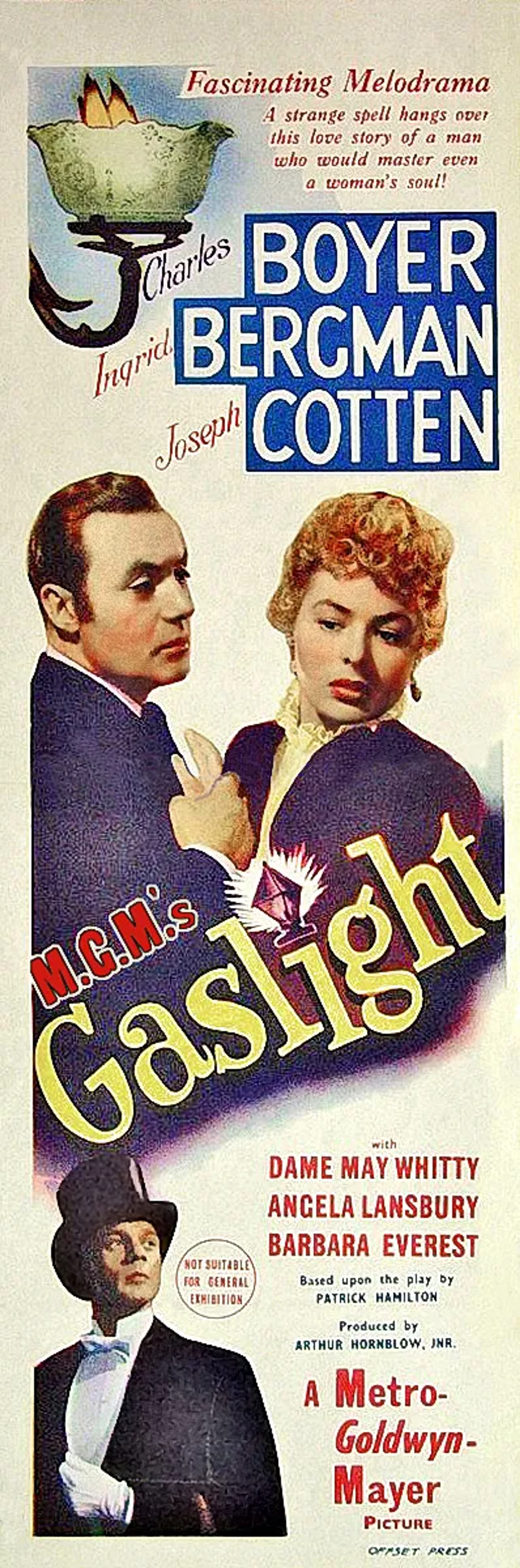 Ingrid Bergman, Charles Boyer, and Joseph Cotten in Gaslight (1944)