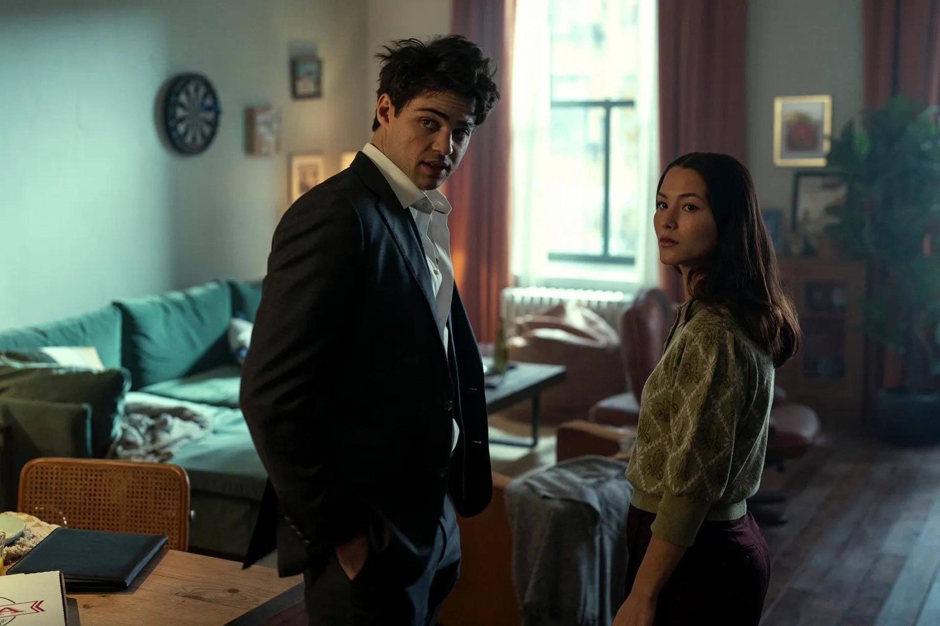 Fivel Stewart and Noah Centineo in The Recruit (2022)