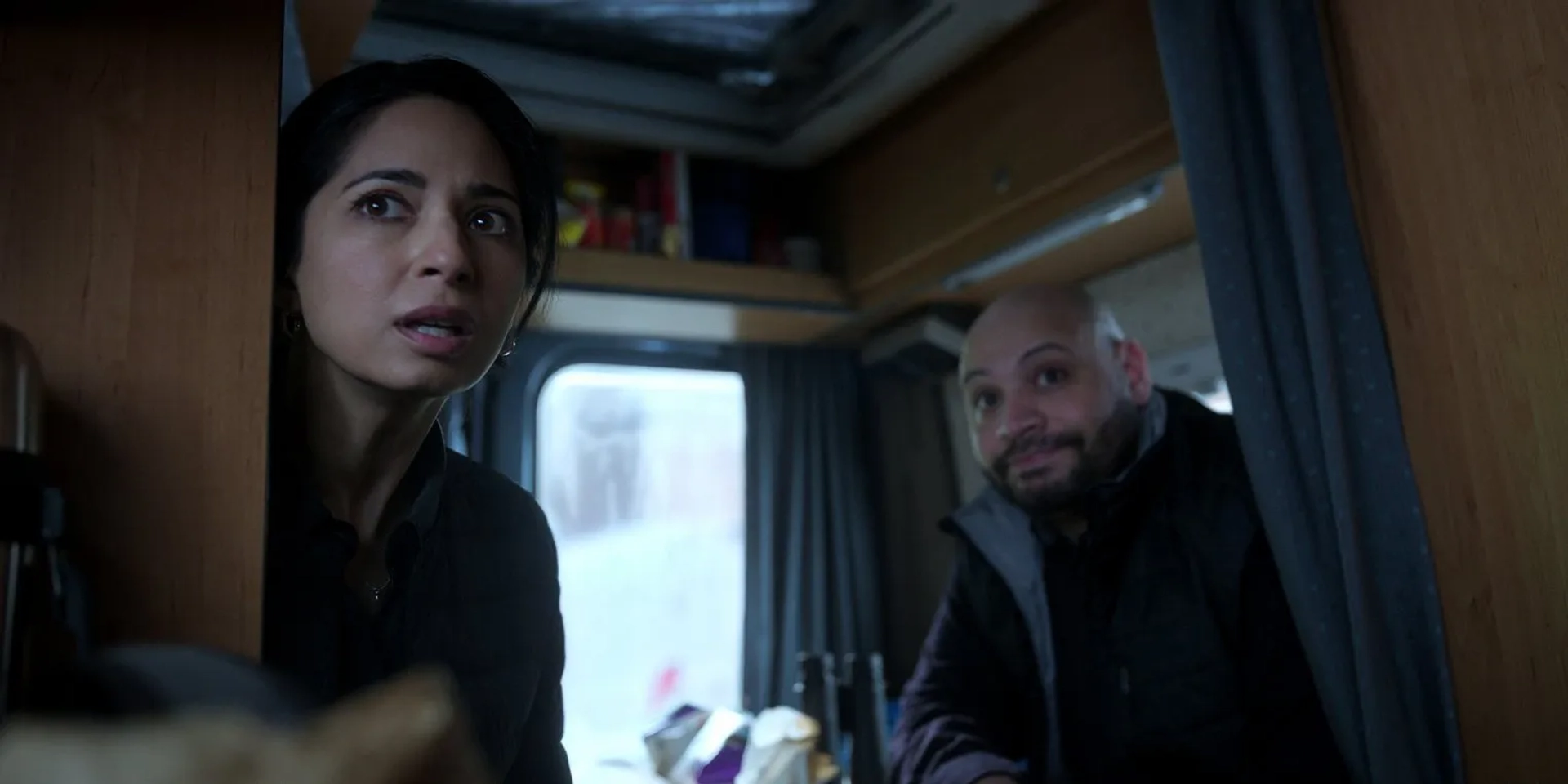 Colton Dunn and Aarti Mann in The Recruit (2022)