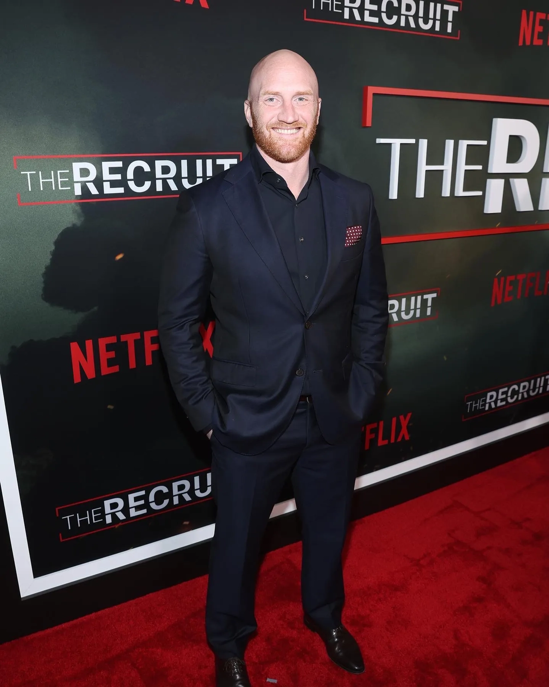 Christian Jadah at the world premiere for The Recruit (2022)