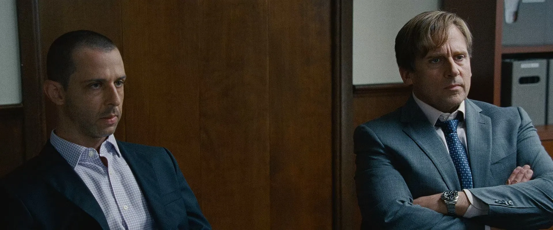 Steve Carell and Jeremy Strong in The Big Short (2015)