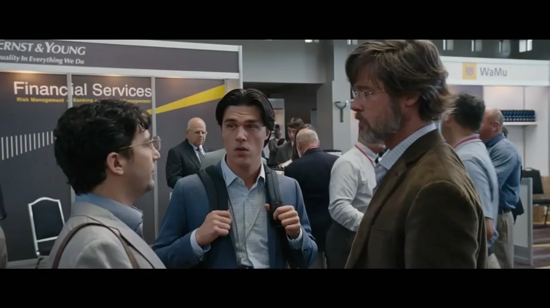 Brad Pitt, Finn Wittrock, and John Magaro in The Big Short (2015)