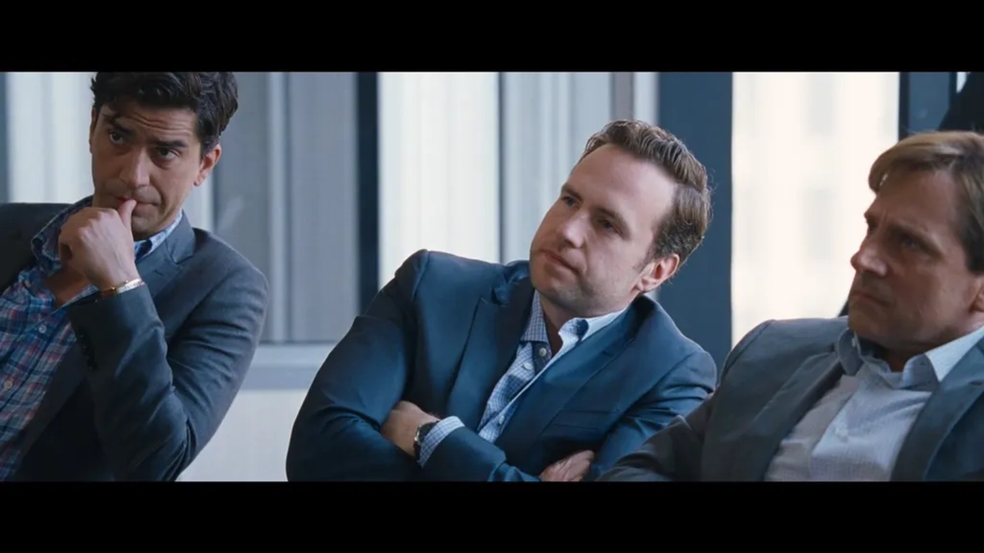 Steve Carell, Hamish Linklater, and Rafe Spall in The Big Short (2015)