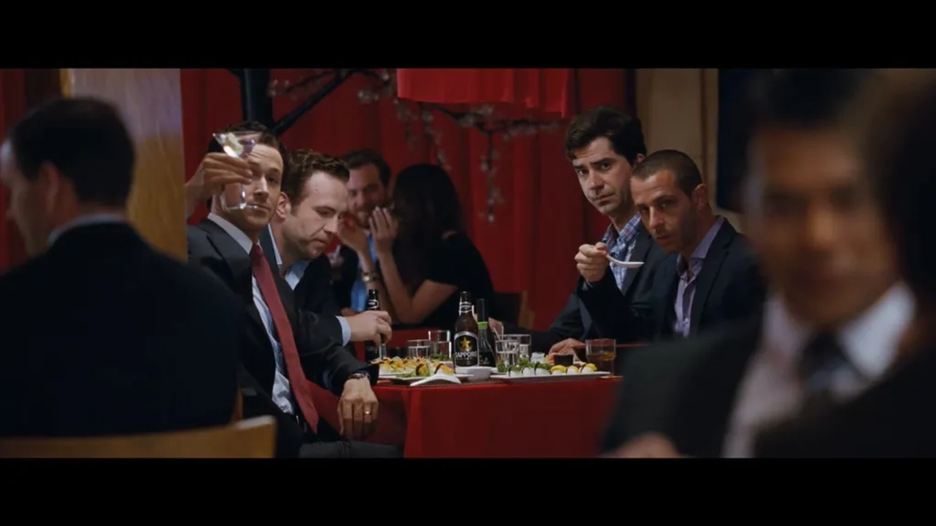 Steve Carell, Ryan Gosling, Hamish Linklater, Byron Mann, Jeremy Strong, and Rafe Spall in The Big Short (2015)