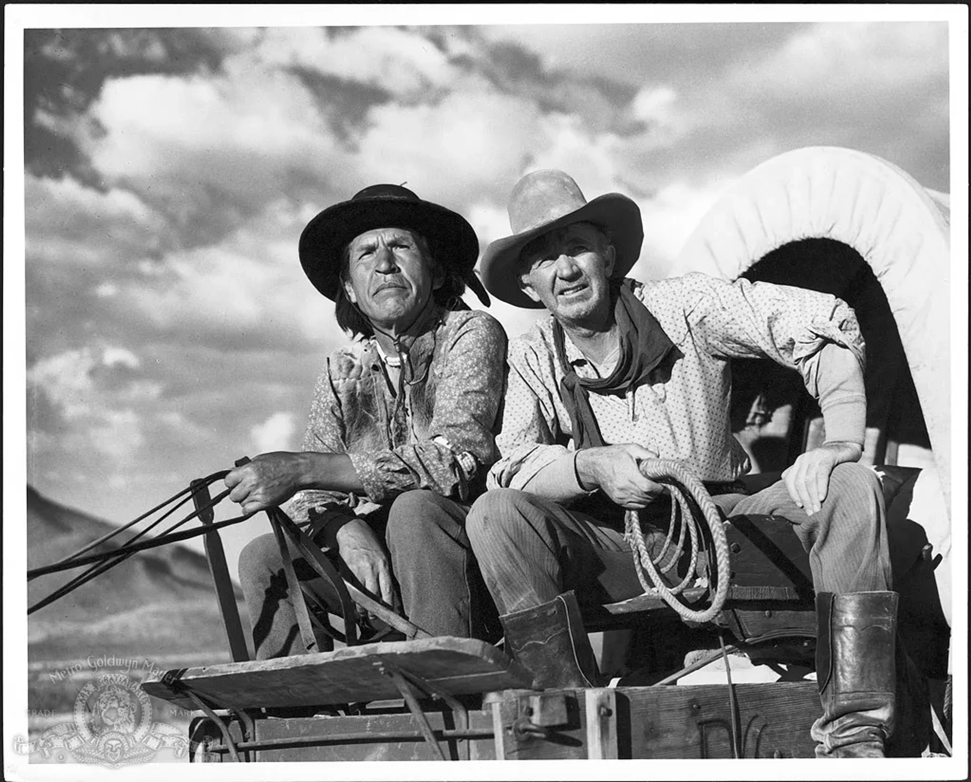 Walter Brennan and Chief Yowlachie in Red River (1948)