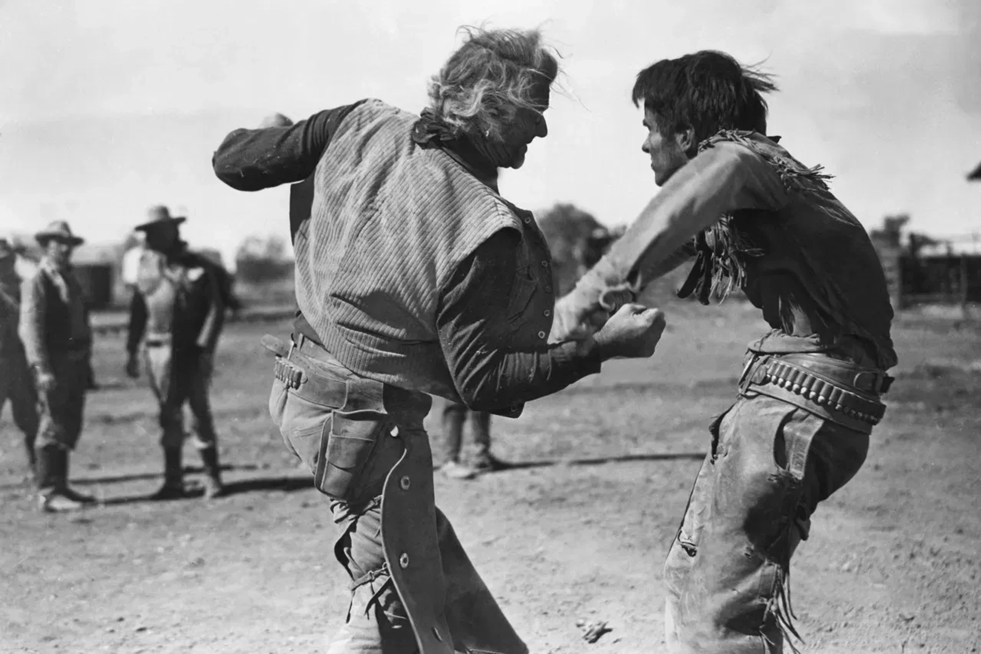 John Wayne and Montgomery Clift in Red River (1948)