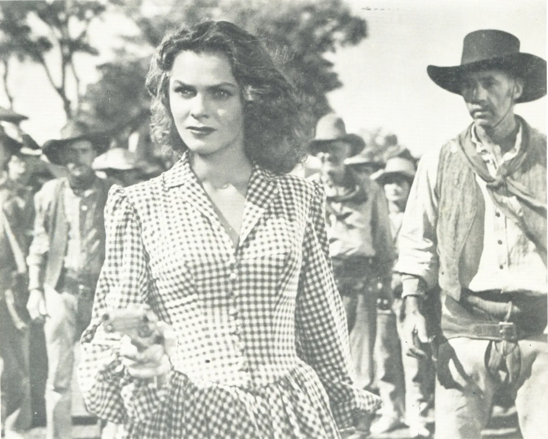 Walter Brennan, Joanne Dru, Dan White, and Hank Worden in Red River (1948)