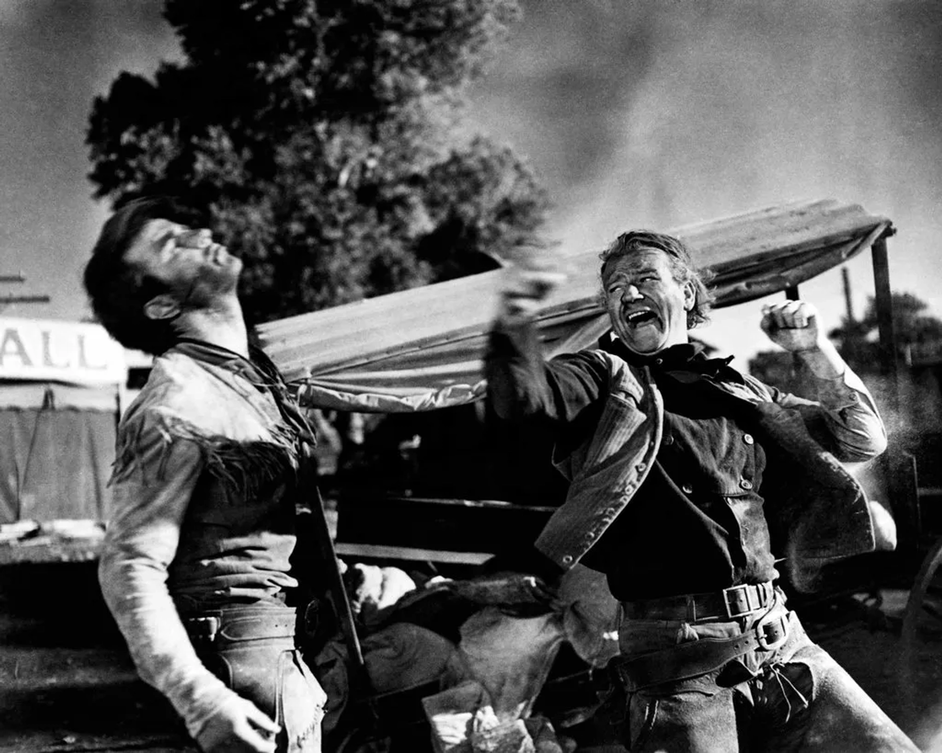 John Wayne and Montgomery Clift in Red River (1948)