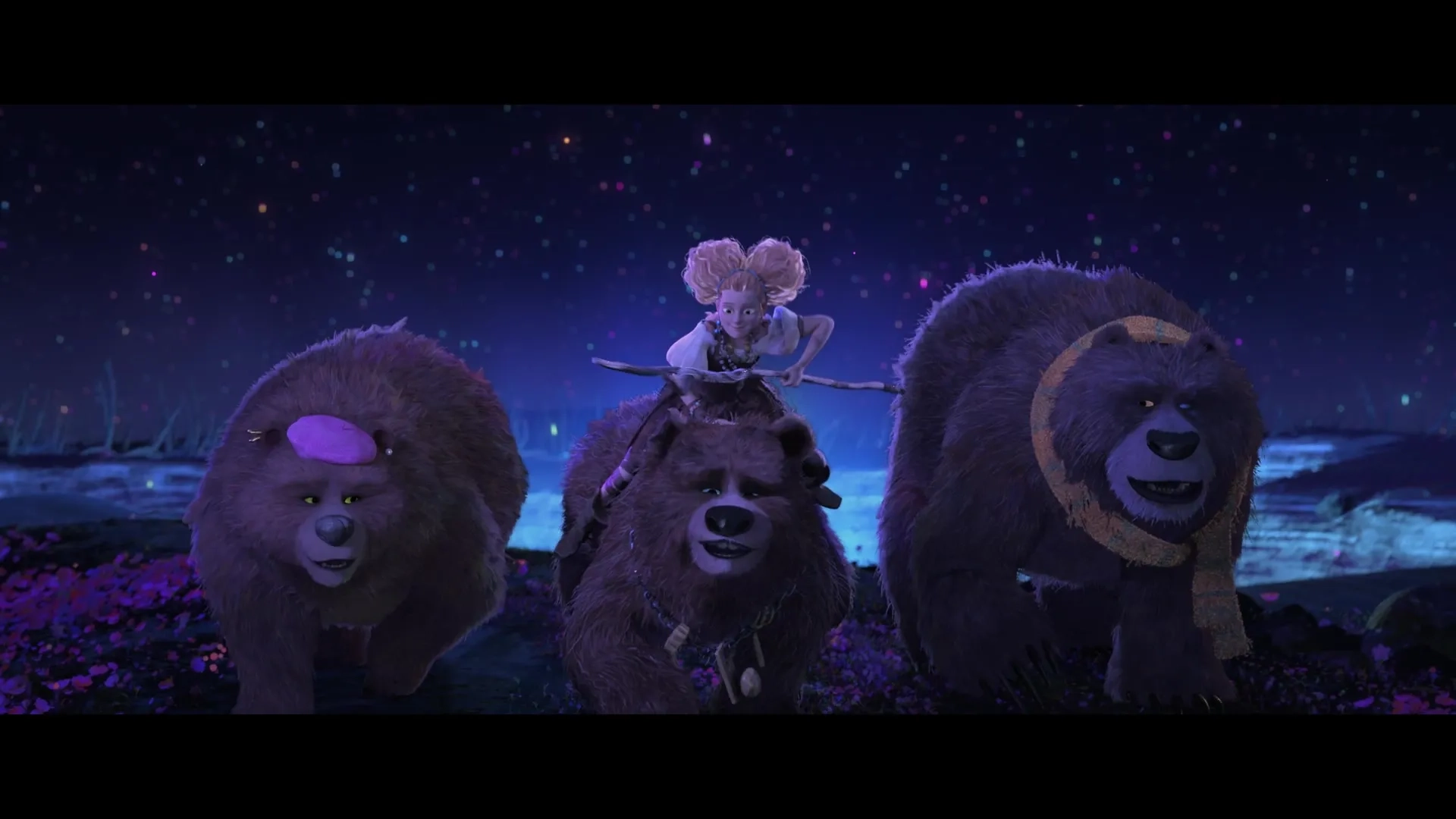 Ray Winstone, Olivia Colman, Samson Kayo, and Florence Pugh in Puss in Boots: The Last Wish (2022)