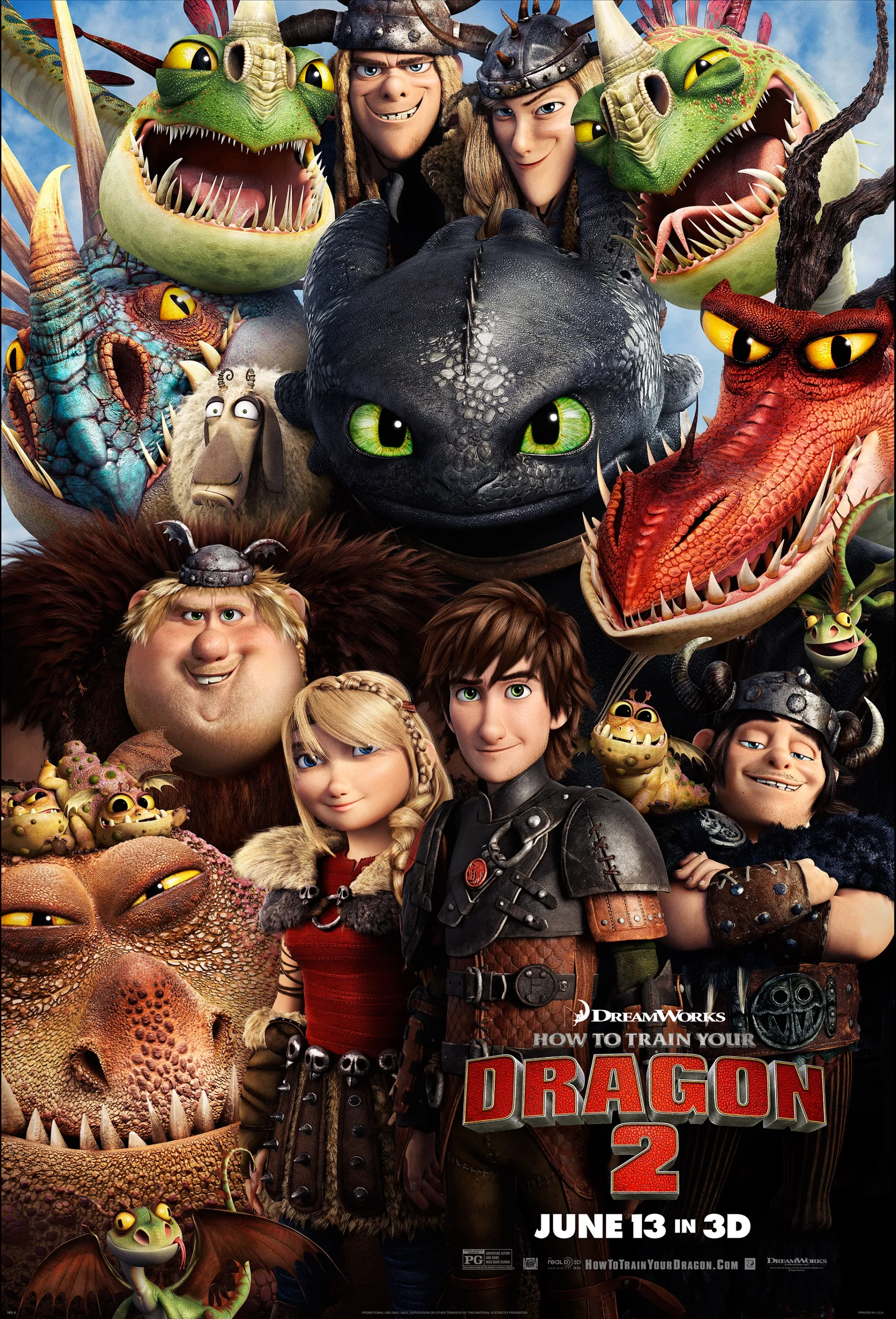 Jay Baruchel, America Ferrera, Kristen Wiig, Jonah Hill, Christopher Mintz-Plasse, and T.J. Miller in How to Train Your Dragon 2 (2014)