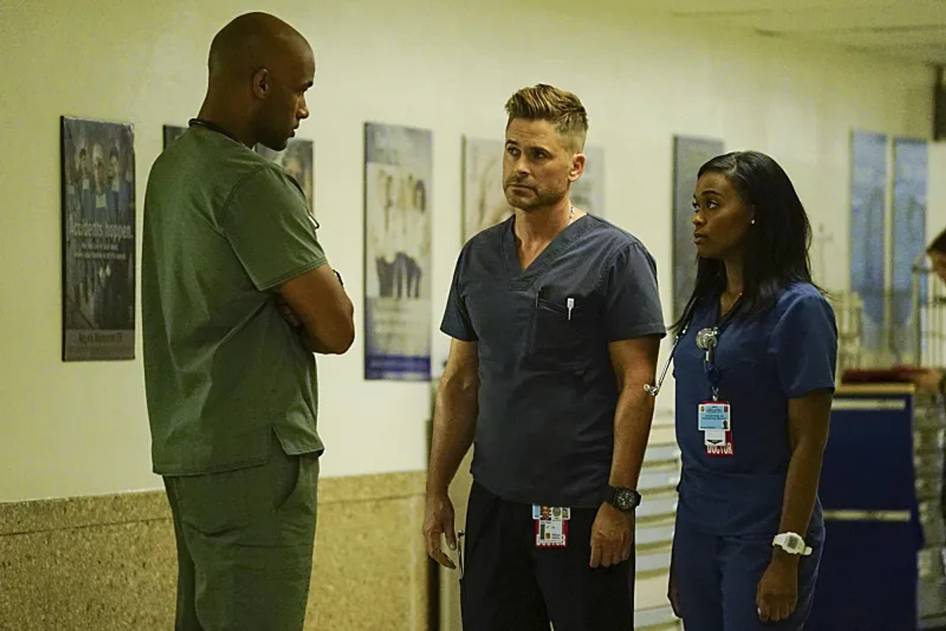 Rob Lowe, Boris Kodjoe, and Nafessa Williams in Code Black (2015)