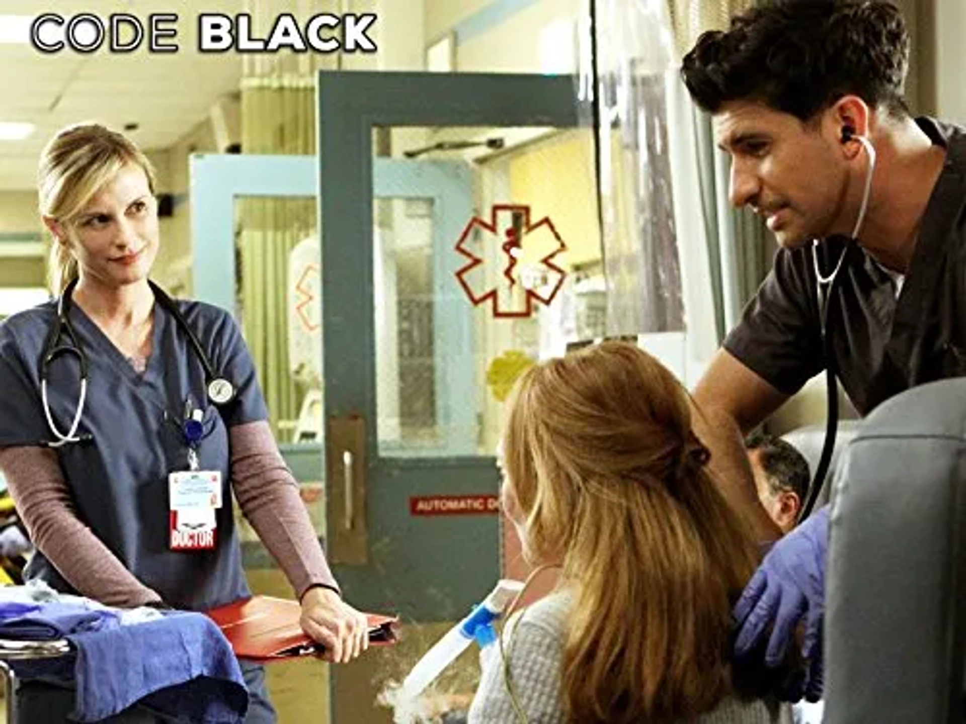 Bonnie Somerville and Raza Jaffrey in Code Black (2015)