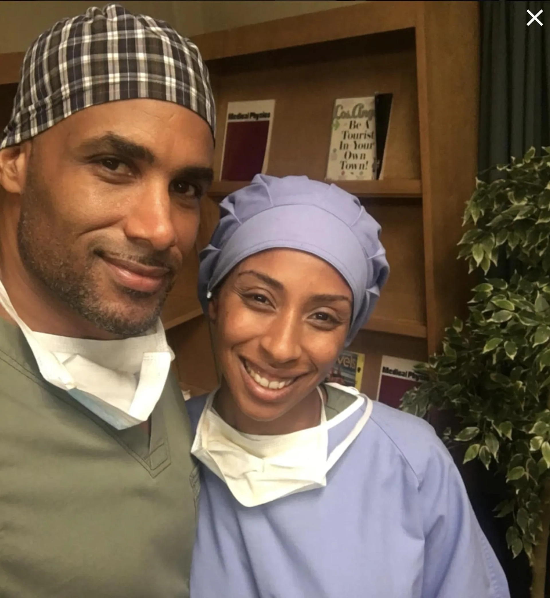 Boris Kodjoe and Yvonne- On the set of Code Black