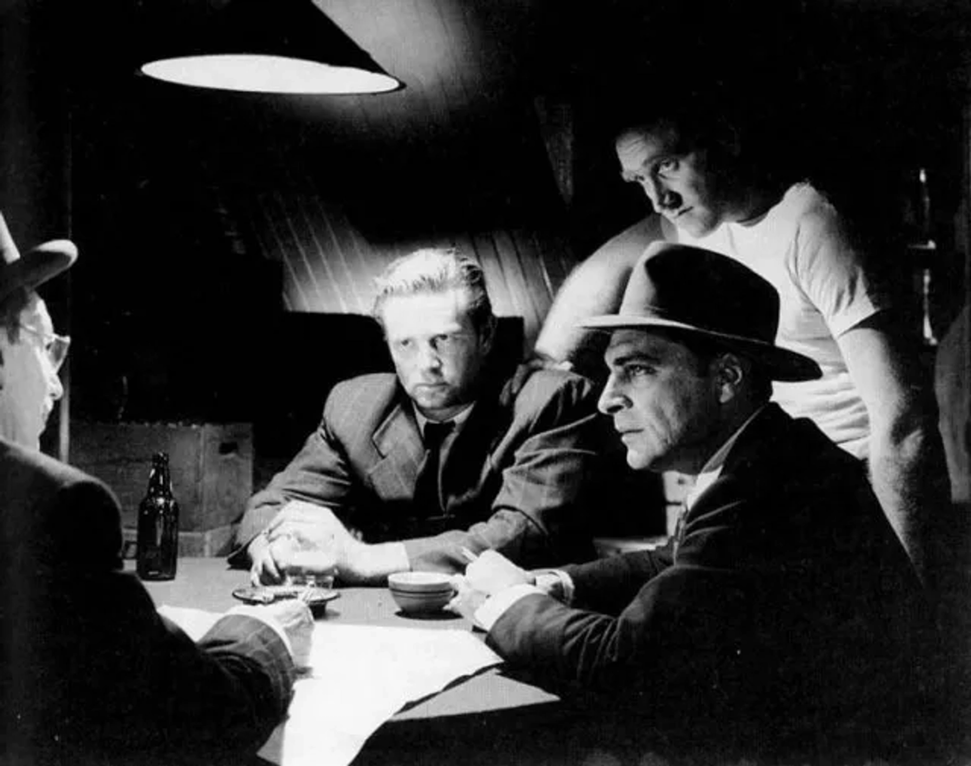 Sterling Hayden, Anthony Caruso, Sam Jaffe, and James Whitmore in The Asphalt Jungle (1950)