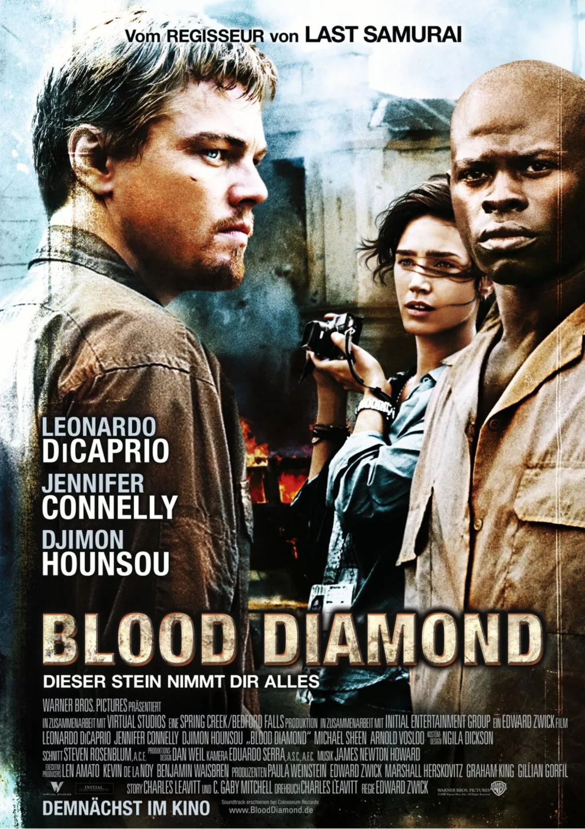 Jennifer Connelly, Leonardo DiCaprio, and Djimon Hounsou in Blood Diamond (2006)