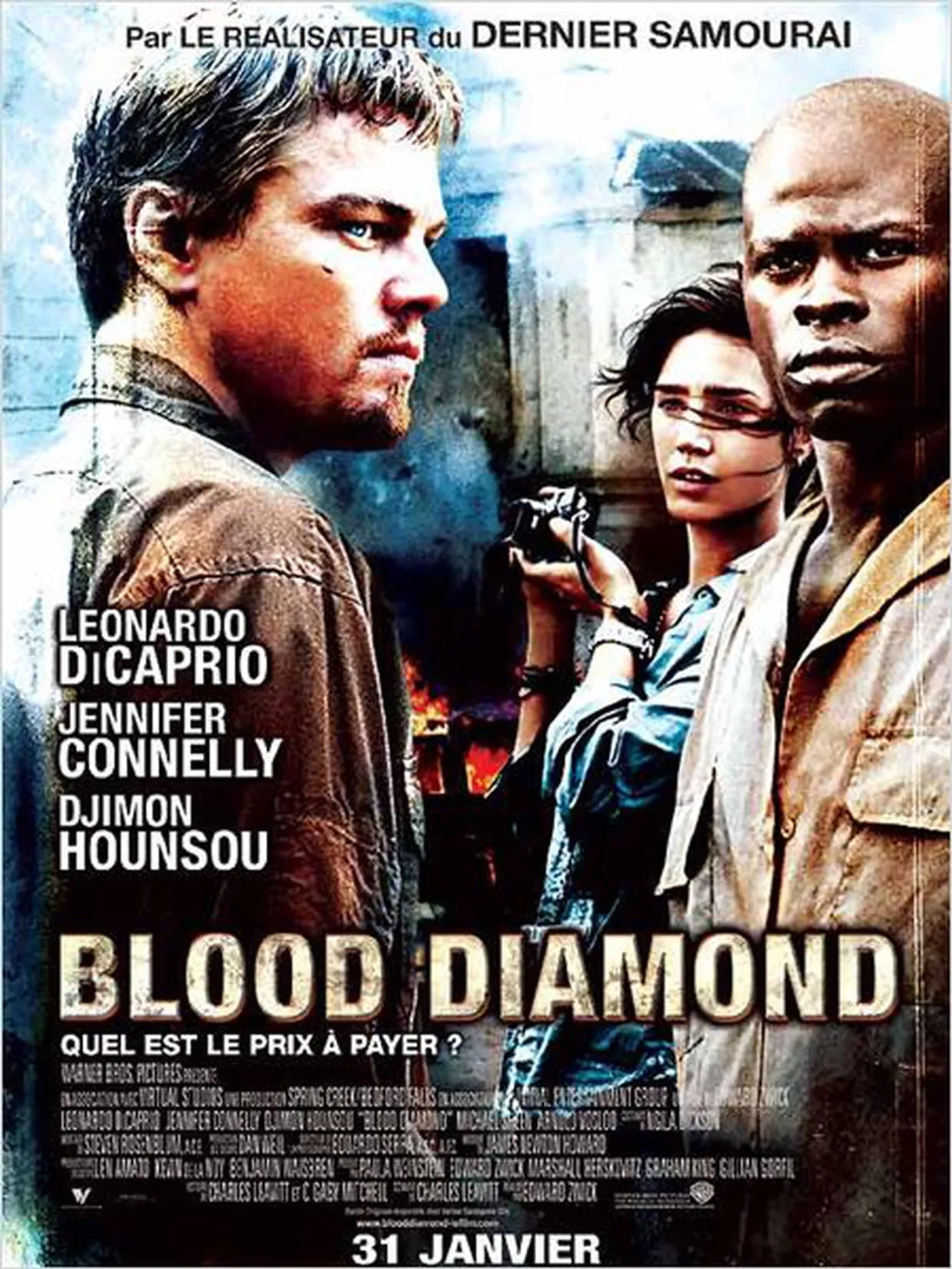 Jennifer Connelly, Leonardo DiCaprio, and Djimon Hounsou in Blood Diamond (2006)