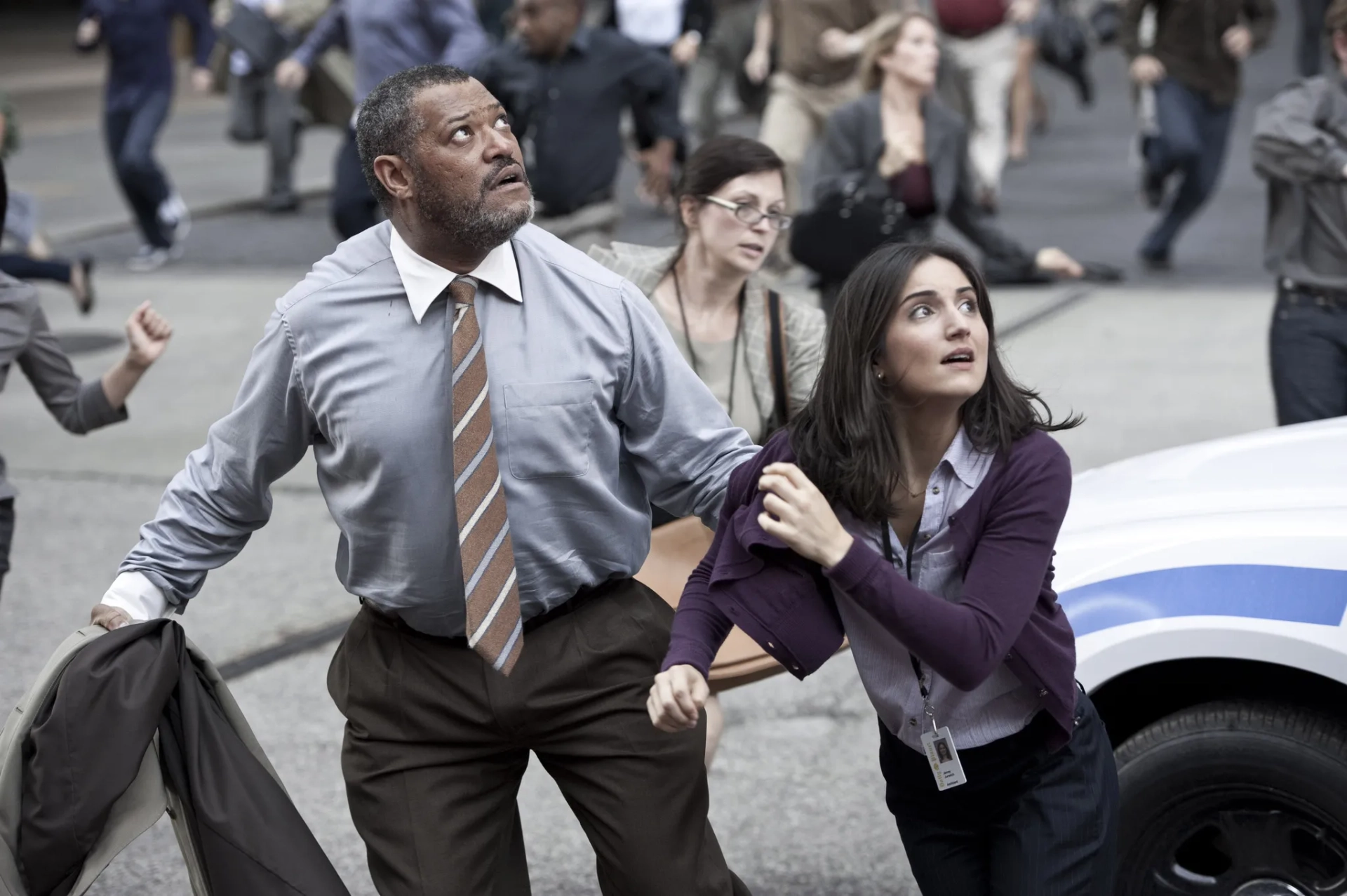 Laurence Fishburne and Rebecca Buller in Man of Steel (2013)