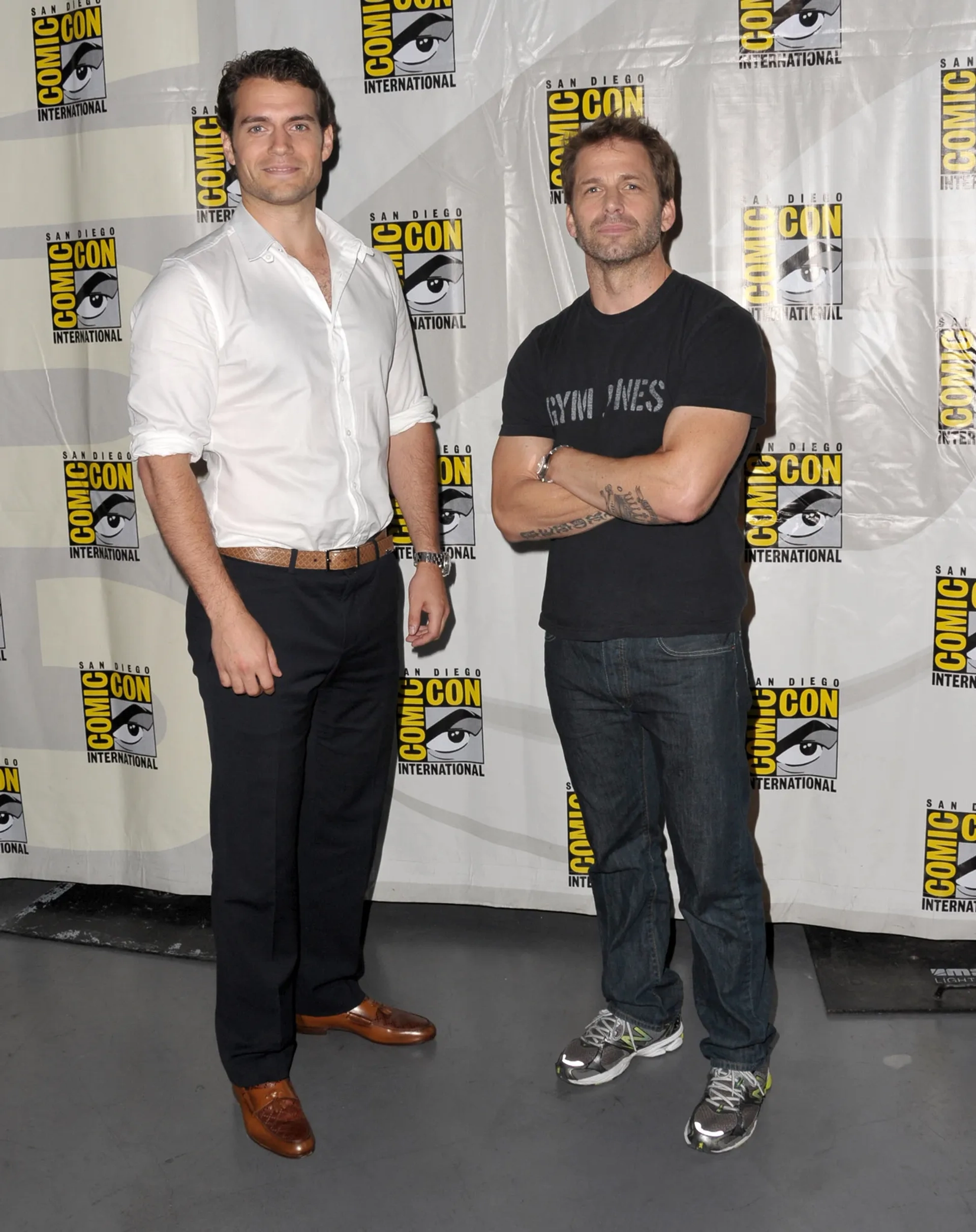 Henry Cavill and Zack Snyder at an event for Man of Steel (2013)