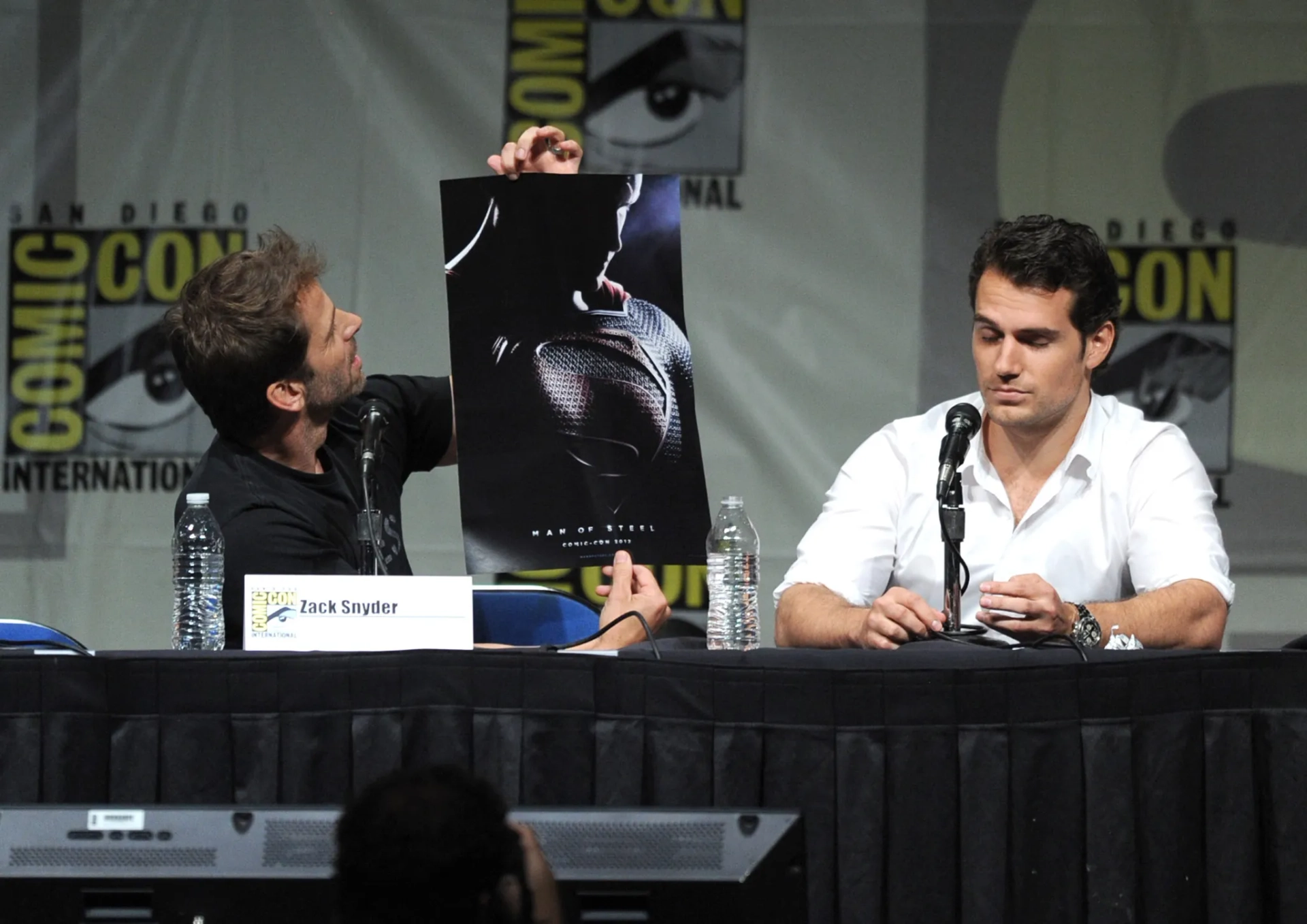 Henry Cavill and Zack Snyder at an event for Man of Steel (2013)