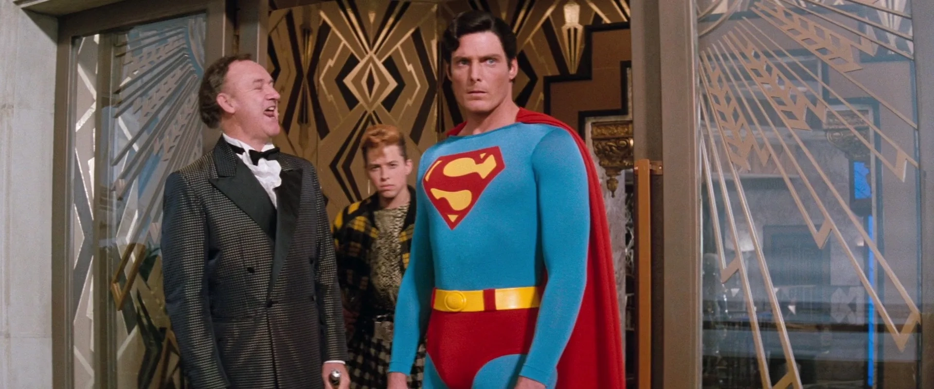 Gene Hackman, Jon Cryer, and Christopher Reeve in Superman IV: The Quest for Peace (1987)