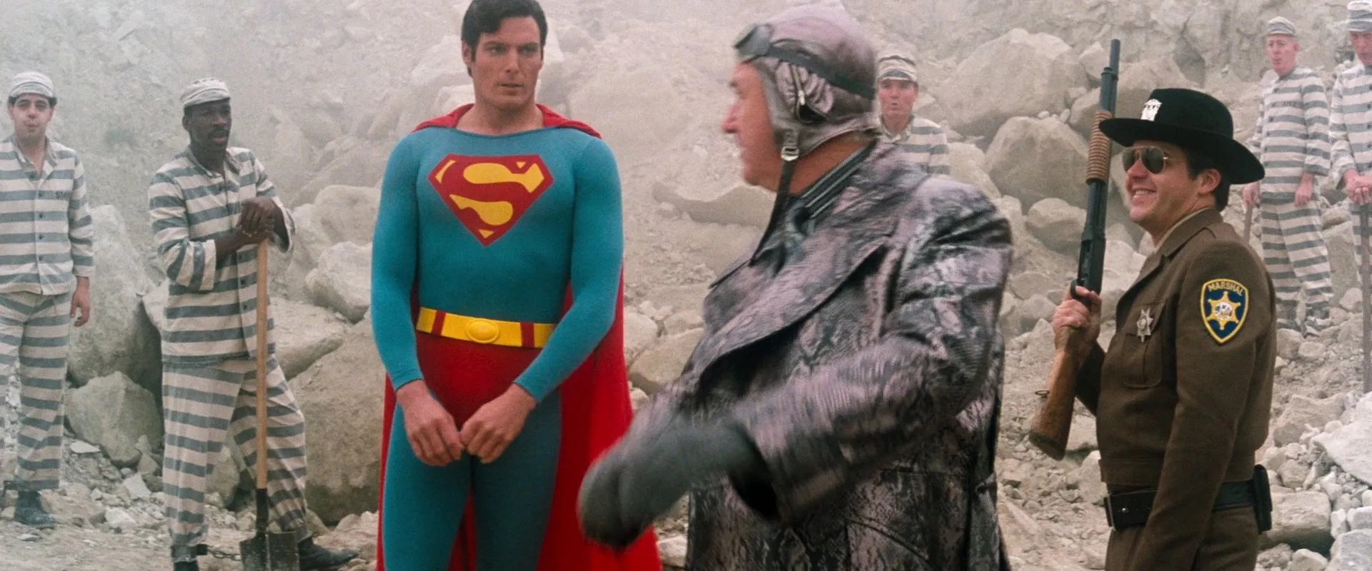 Gene Hackman and Christopher Reeve in Superman IV: The Quest for Peace (1987)