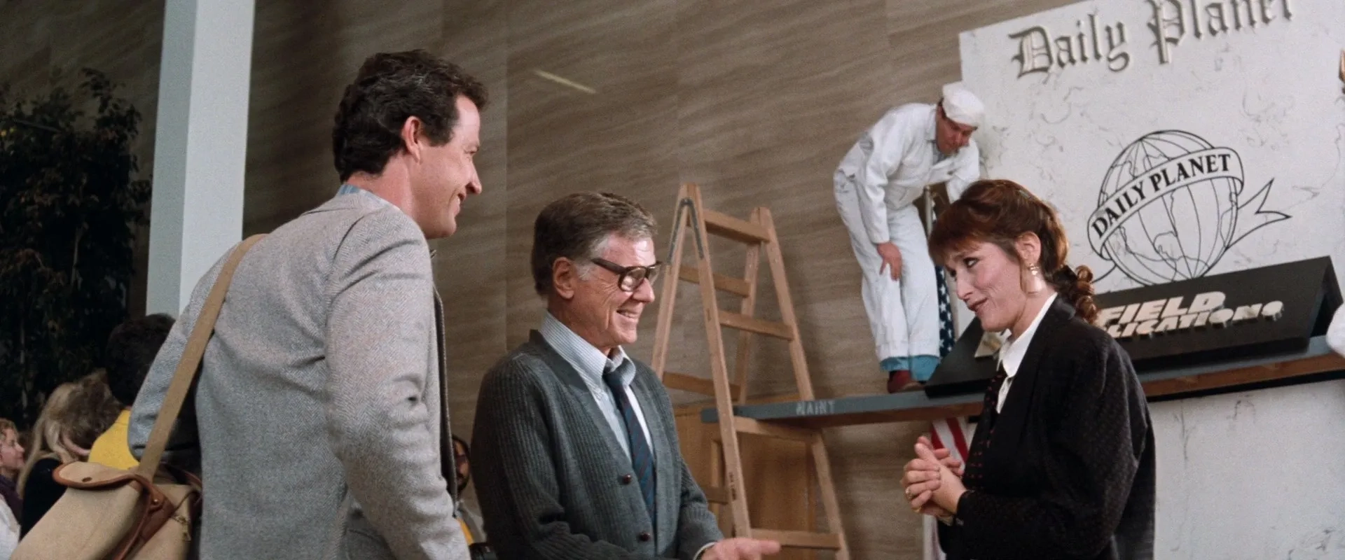 Jackie Cooper, Margot Kidder, and Marc McClure in Superman IV: The Quest for Peace (1987)