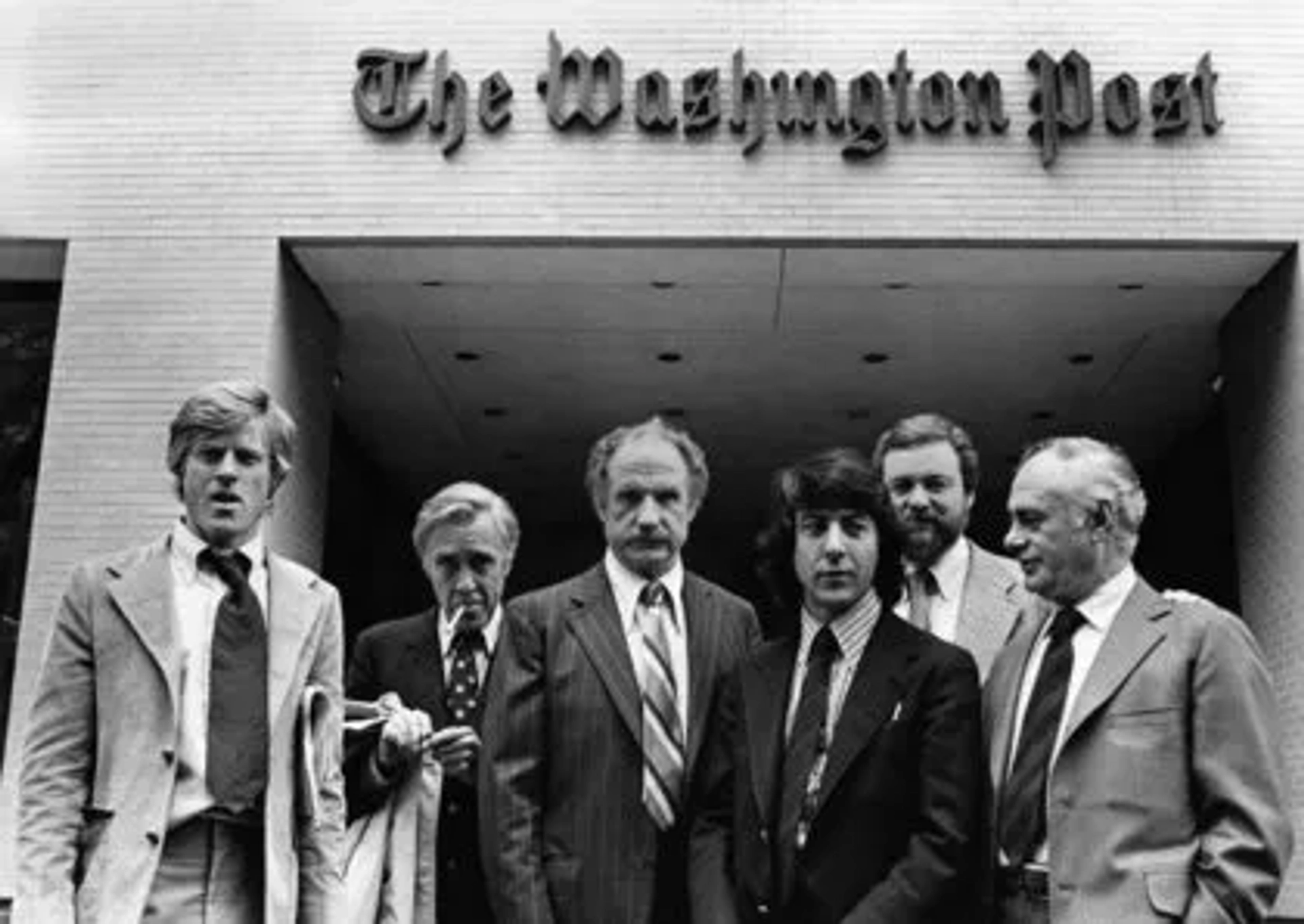 "All the President's Men" Robert Redford, Dustin Hoffman, Jason Robards, Jack Warden, Martin Balsam, director Alan J. Pakula 1976 Warner Brothers