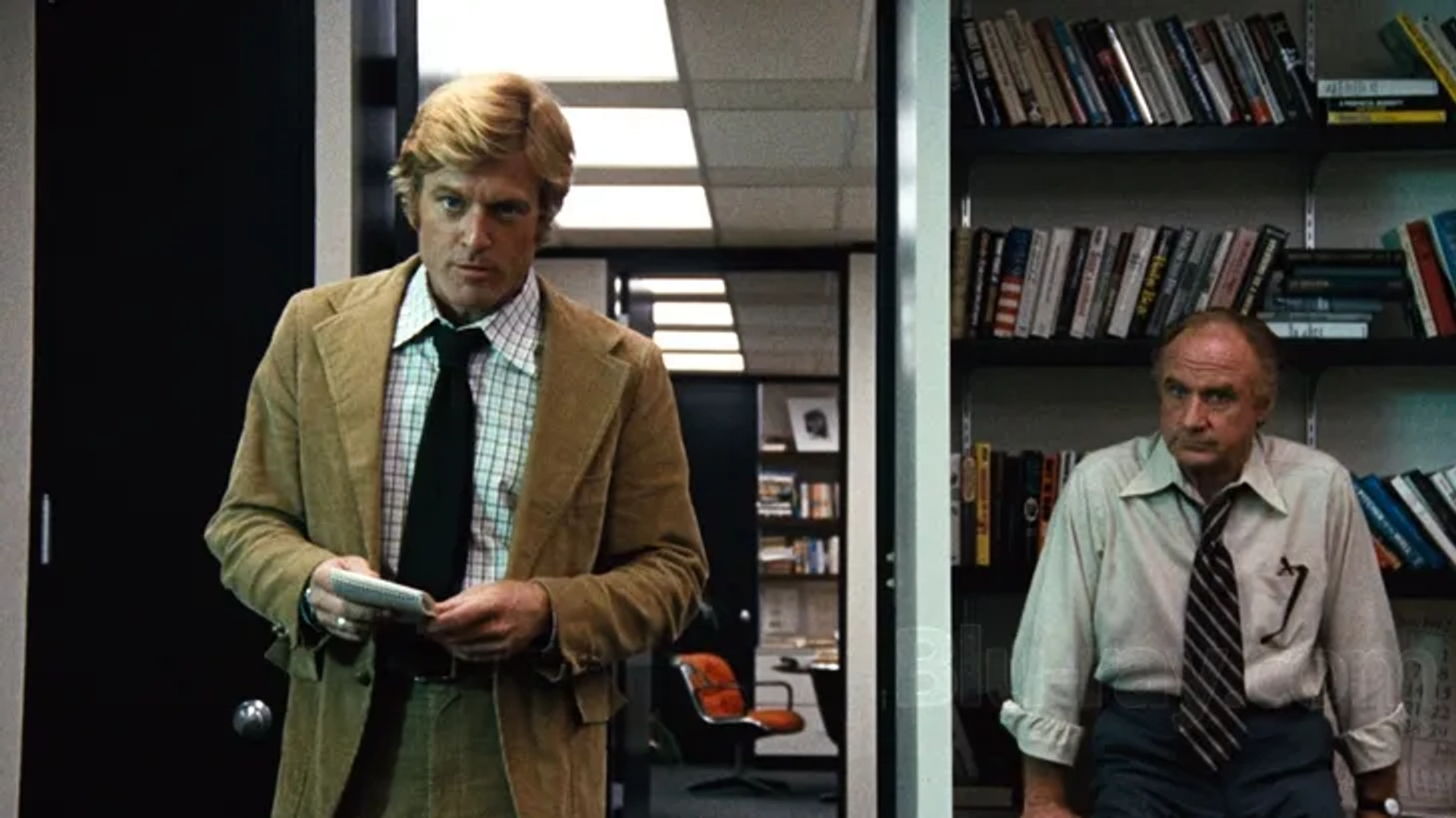 Robert Redford and Jack Warden in All the President's Men (1976)