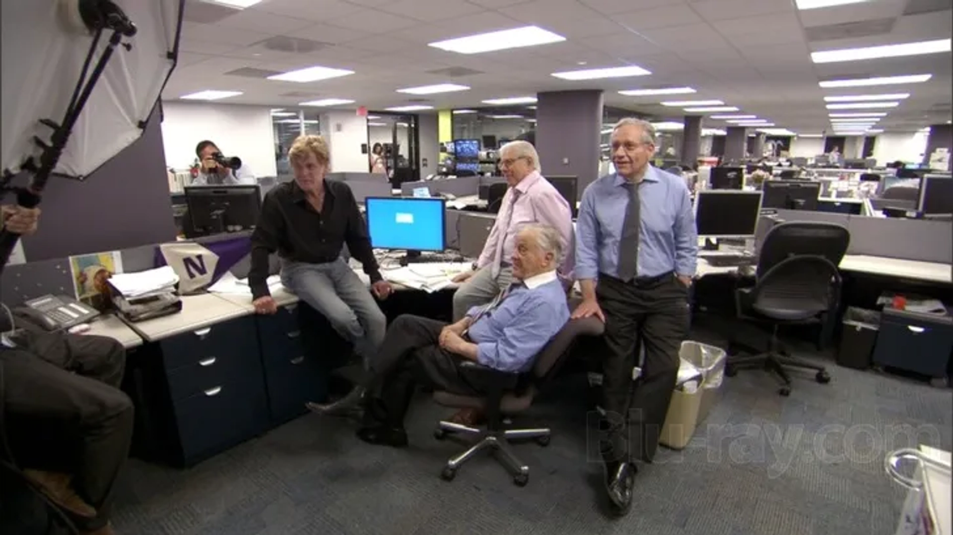 Robert Redford, Carl Bernstein, Ben Bradlee, and Bob Woodward in All the President's Men (1976)