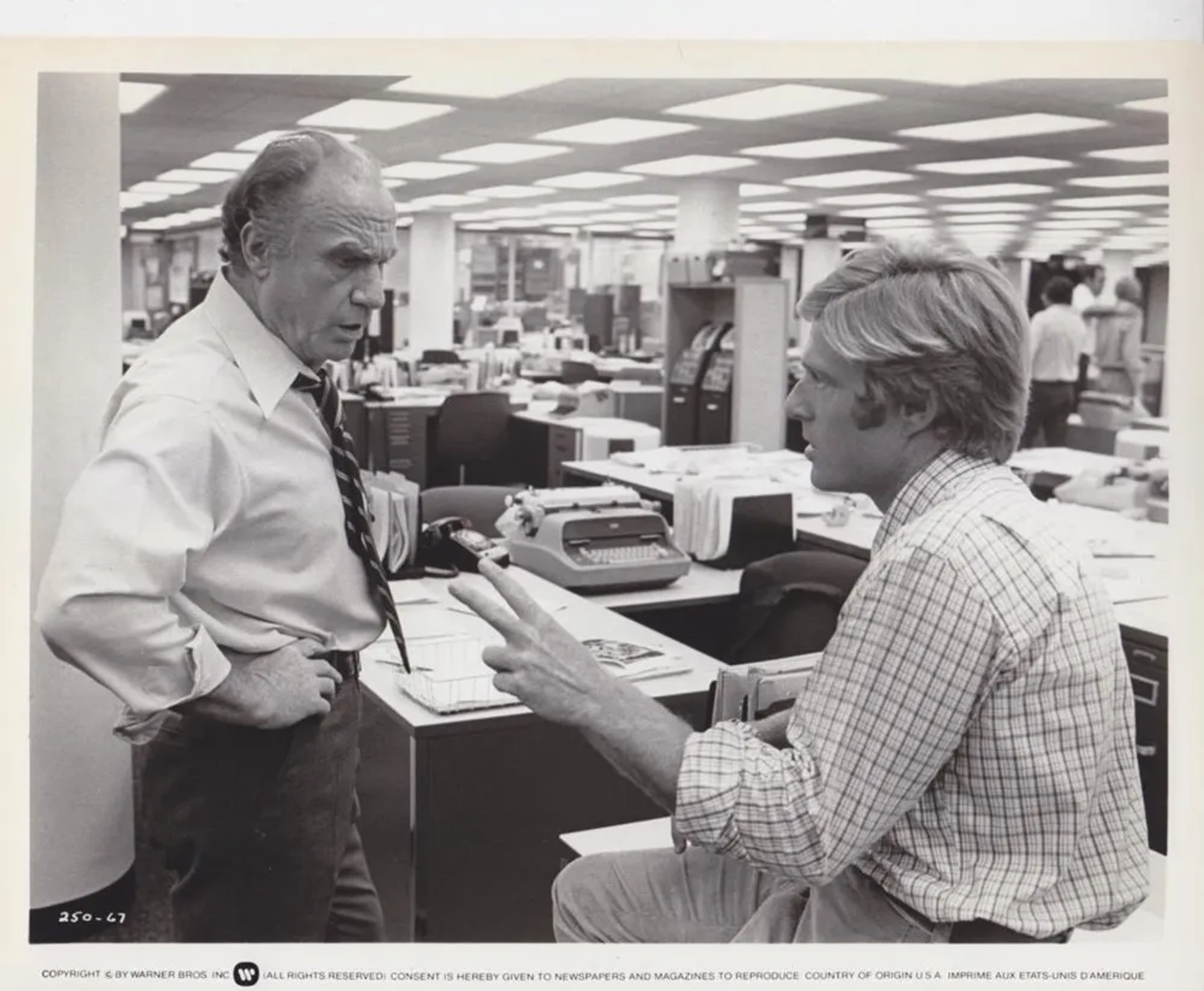 Robert Redford and Jack Warden in All the President's Men (1976)