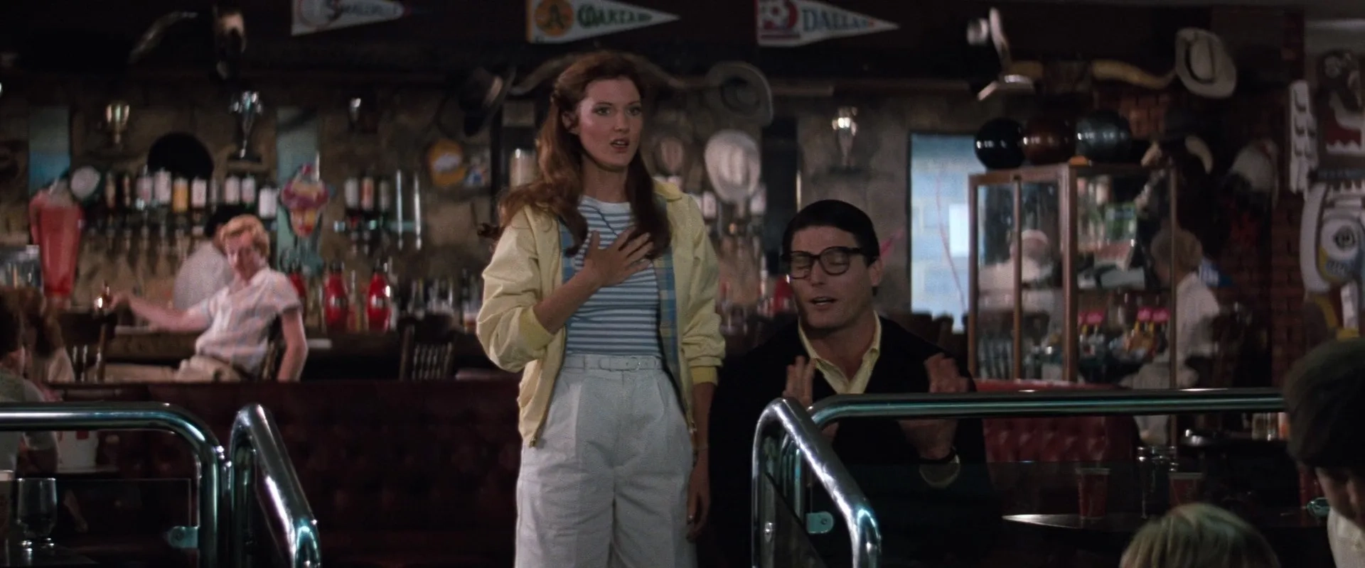 Annette O'Toole, Christopher Reeve, and Gavan O'Herlihy in Superman III (1983)