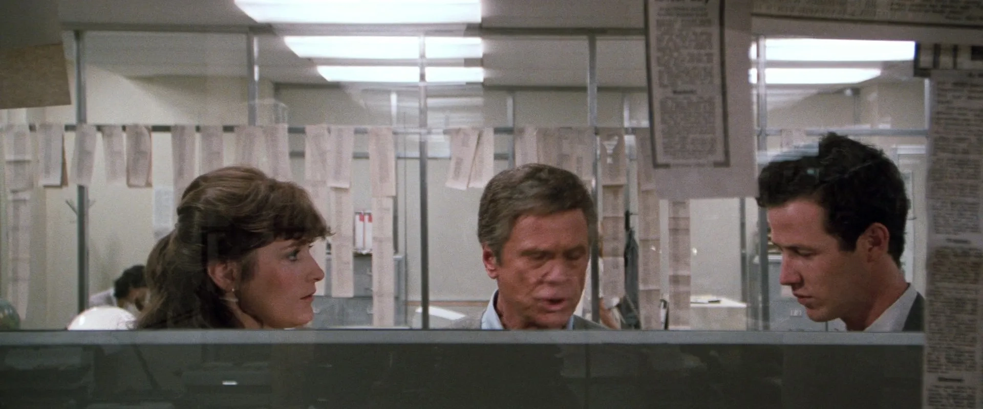 Jackie Cooper, Margot Kidder, and Marc McClure in Superman III (1983)