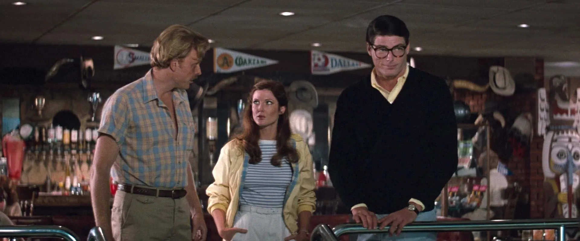 Annette O'Toole, Christopher Reeve, and Gavan O'Herlihy in Superman III (1983)