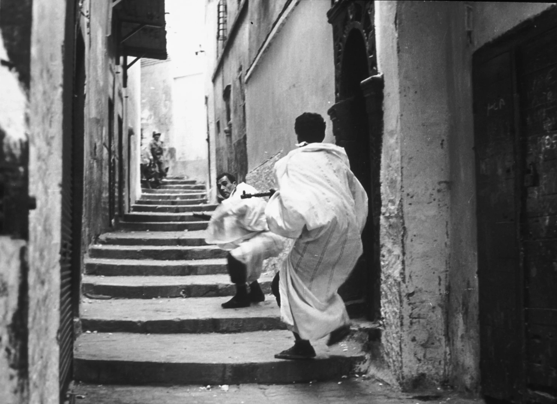 Brahim Hadjadj and Yacef Saadi in The Battle of Algiers (1966)