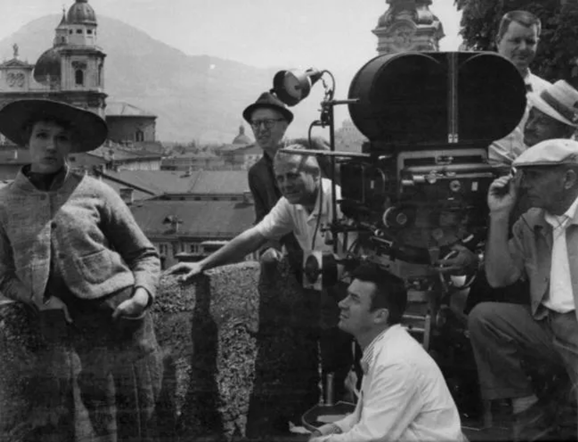 Julie Andrews, Ted D. McCord, Marc Breaux, and Robert Wise in The Sound of Music (1965)