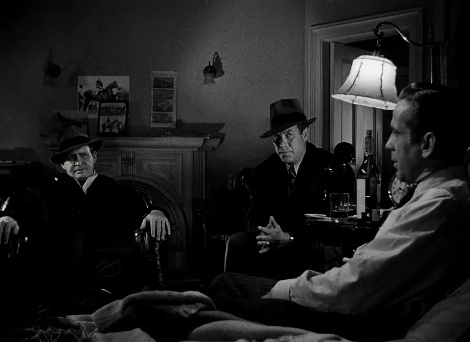 Humphrey Bogart, Ward Bond, and Barton MacLane in The Maltese Falcon (1941)